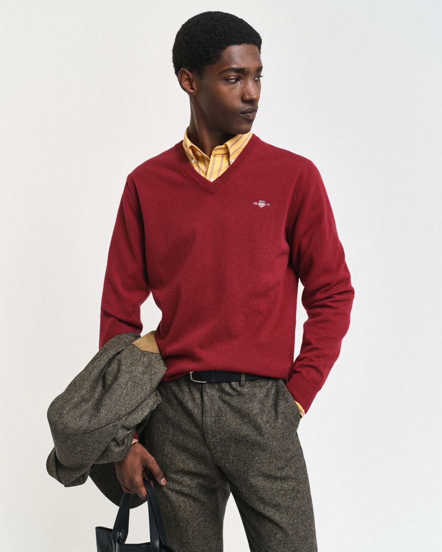 Feinste Lammwolle V-Ausschnitt Pullover