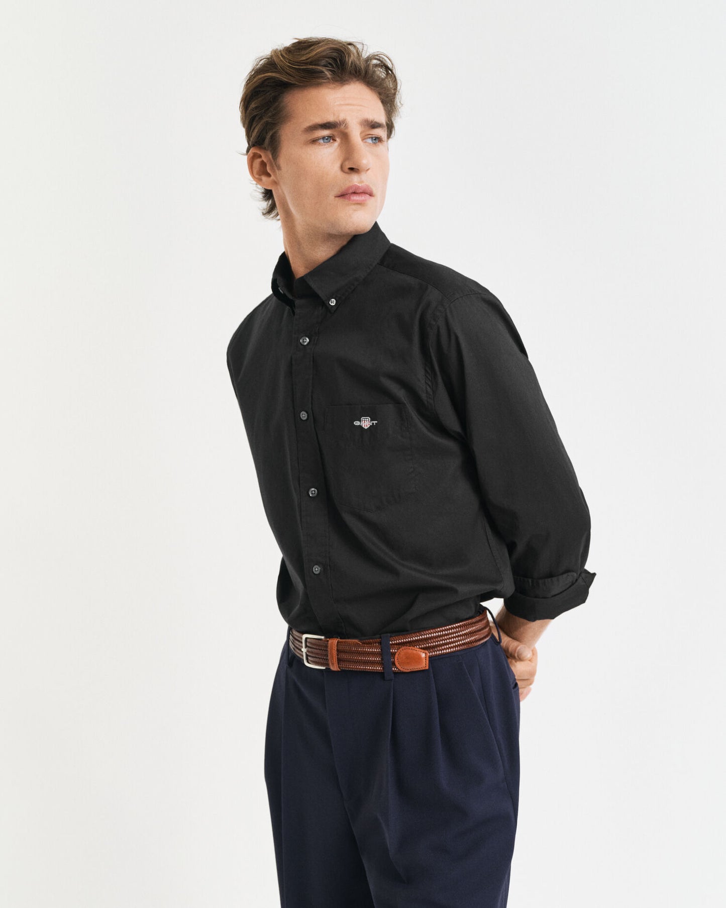 Chemise classique popeline coupe droite