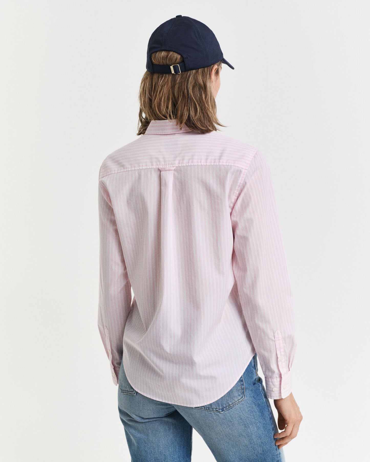 Chemise en popeline à rayures classiques coupe droite