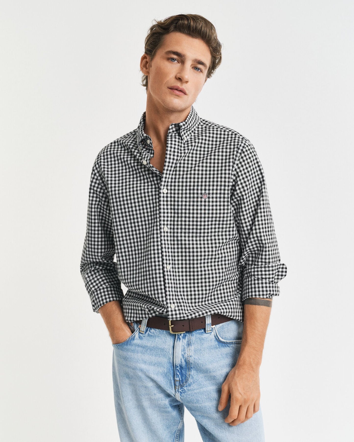 Regular Fit Klassisches Gingham Popelinehemd