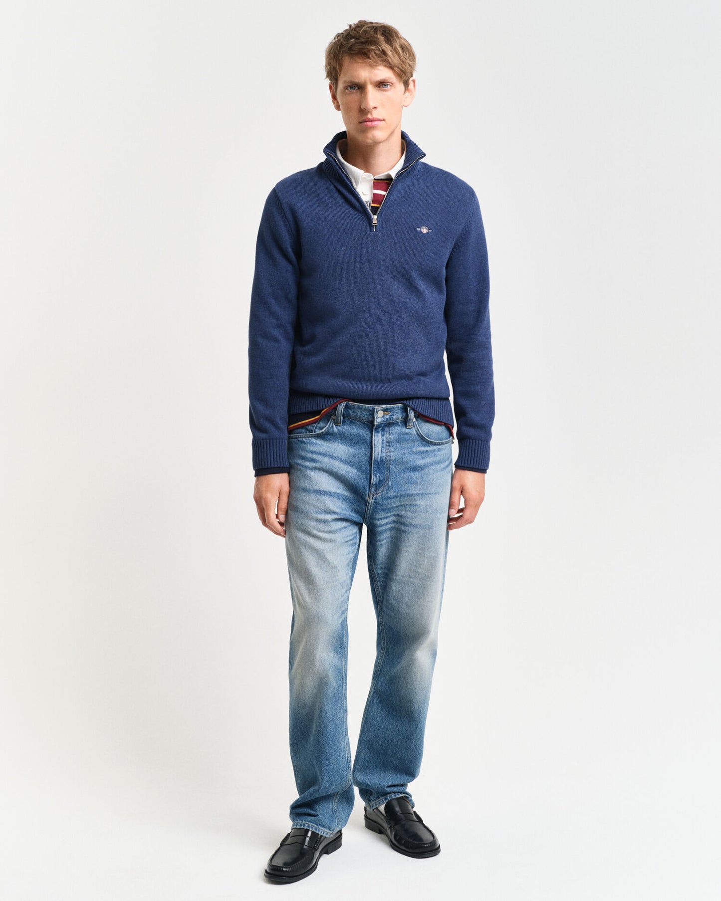 Lässiger Baumwoll-Half-Zip-Pullover