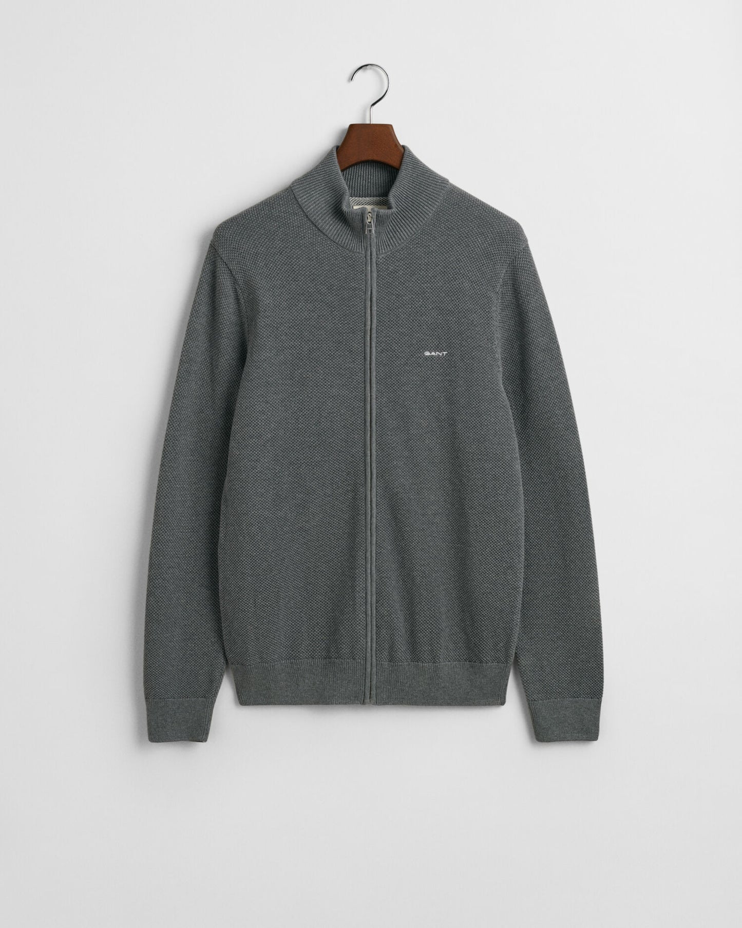 Gilet zippé en piqué de coton