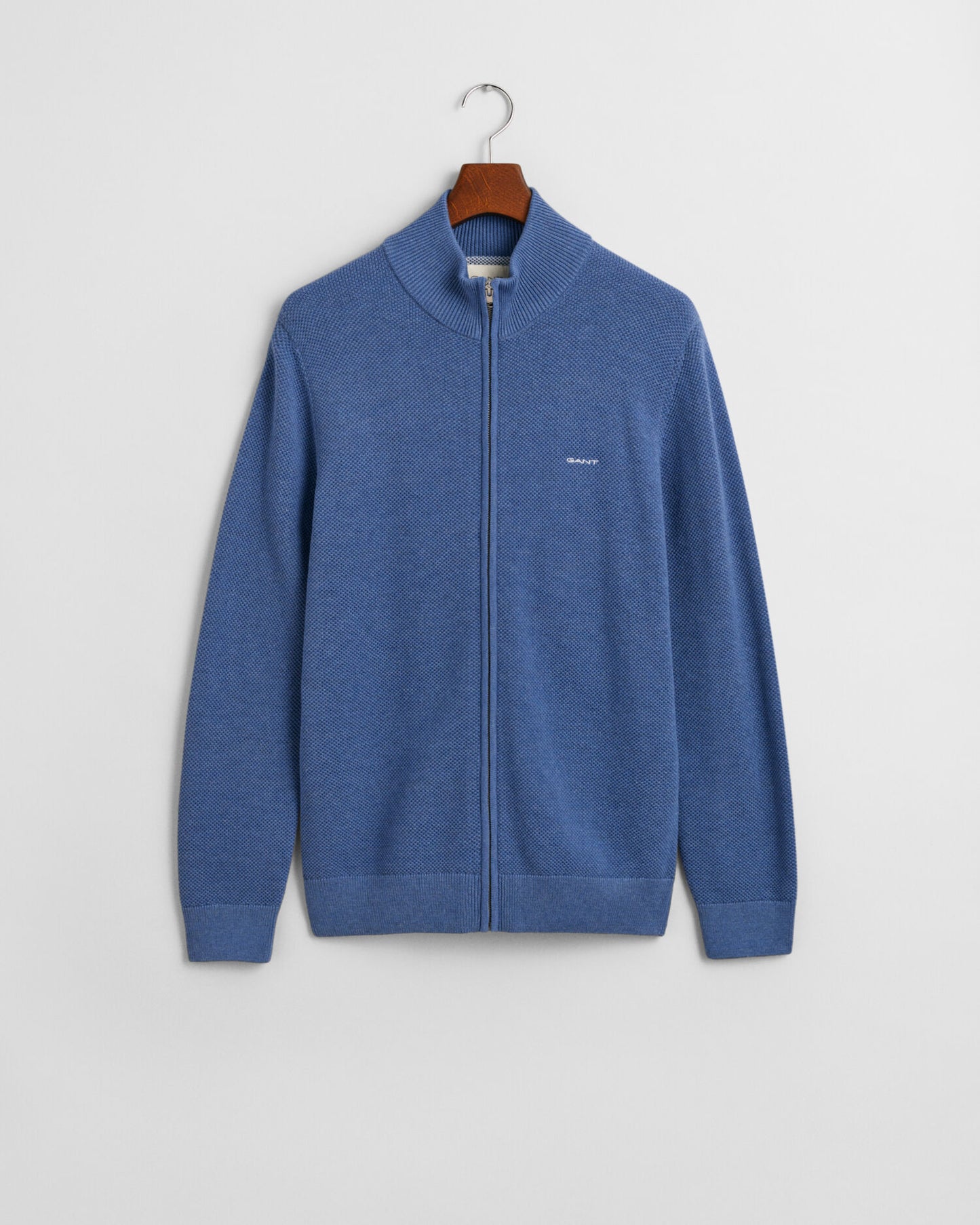 Cardigan en piqué de coton zippé