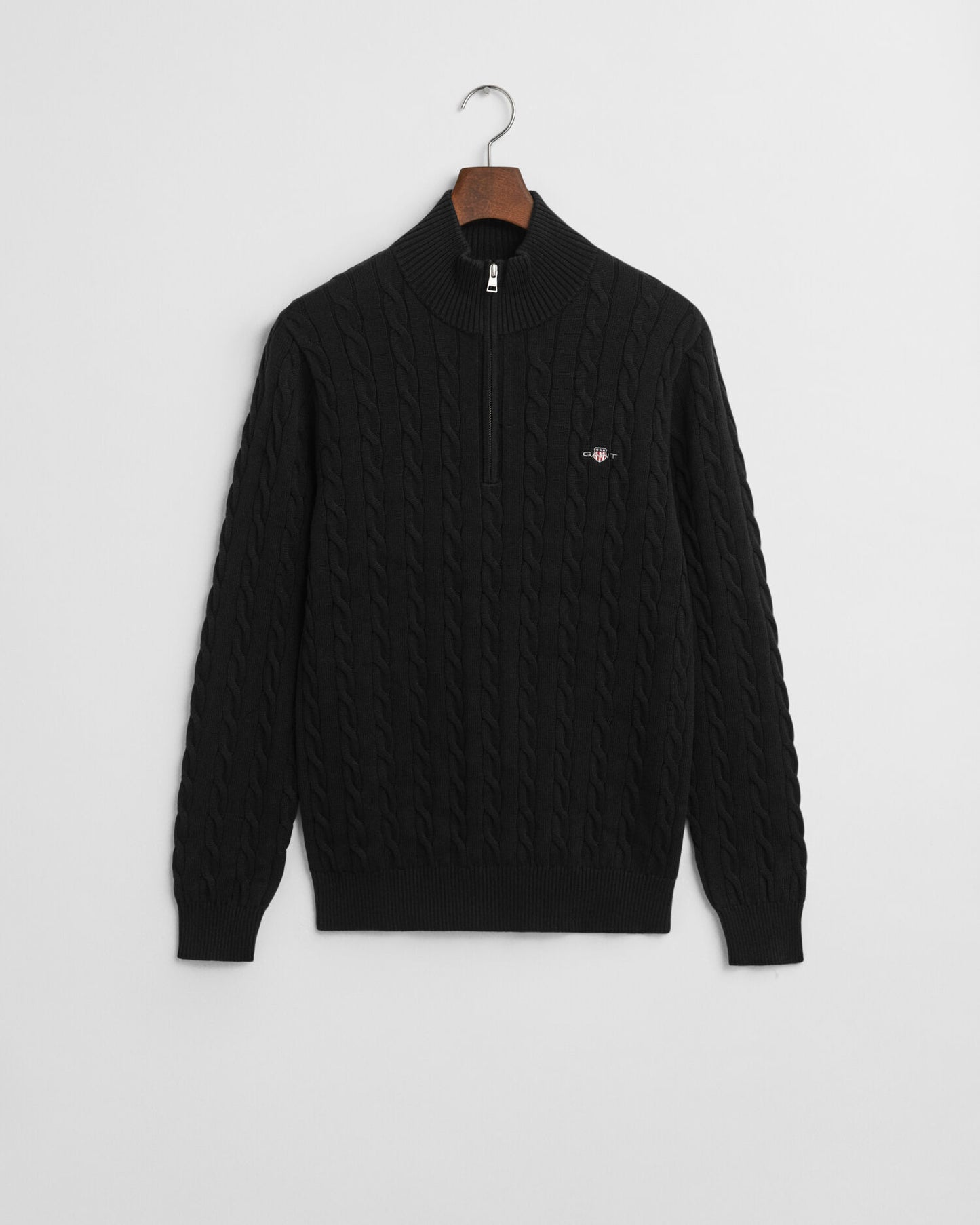 Cotton Cable Knit Half-Zip Sweater