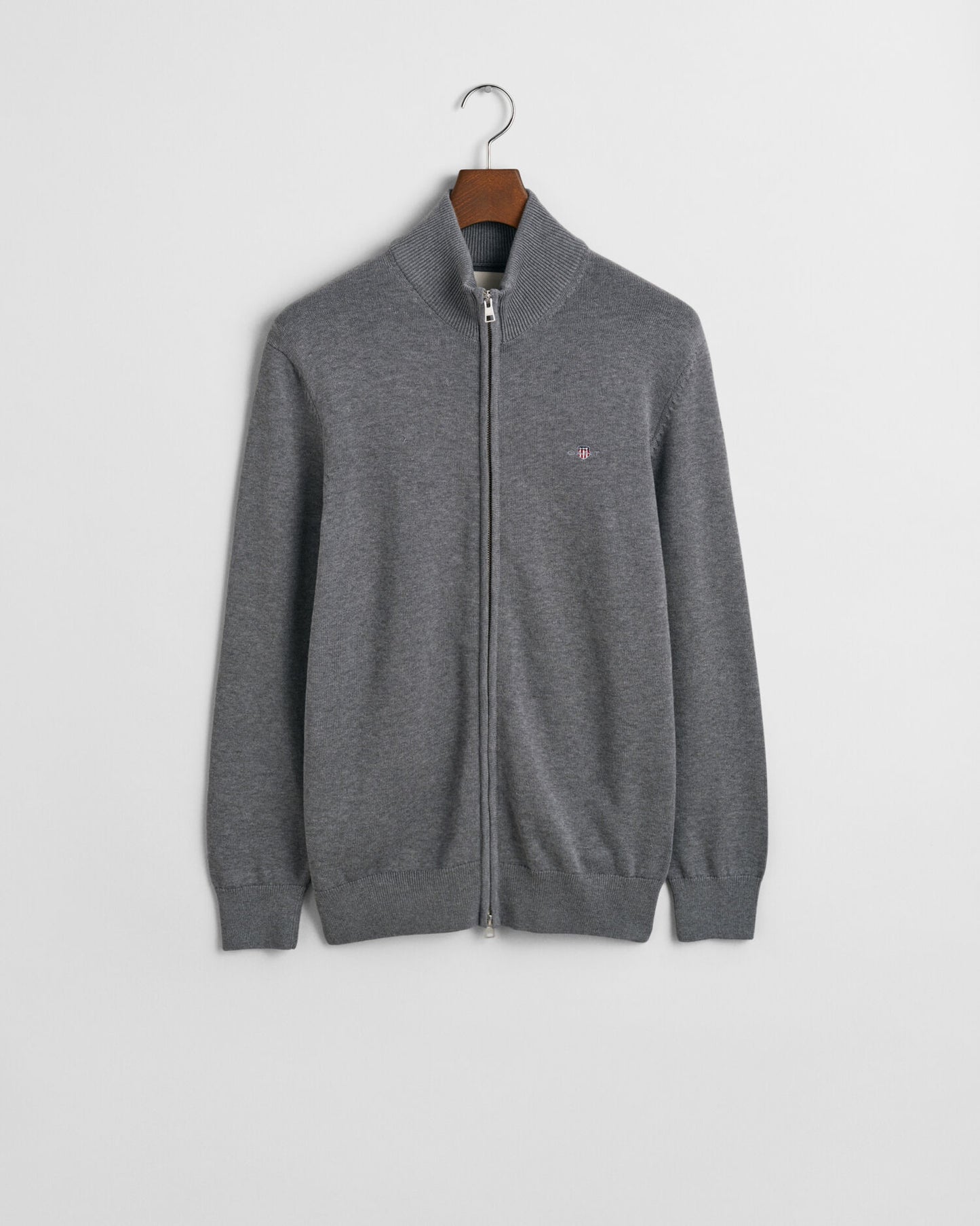 Legere Baumwoll-Strickjacke mit Reißverschluss
