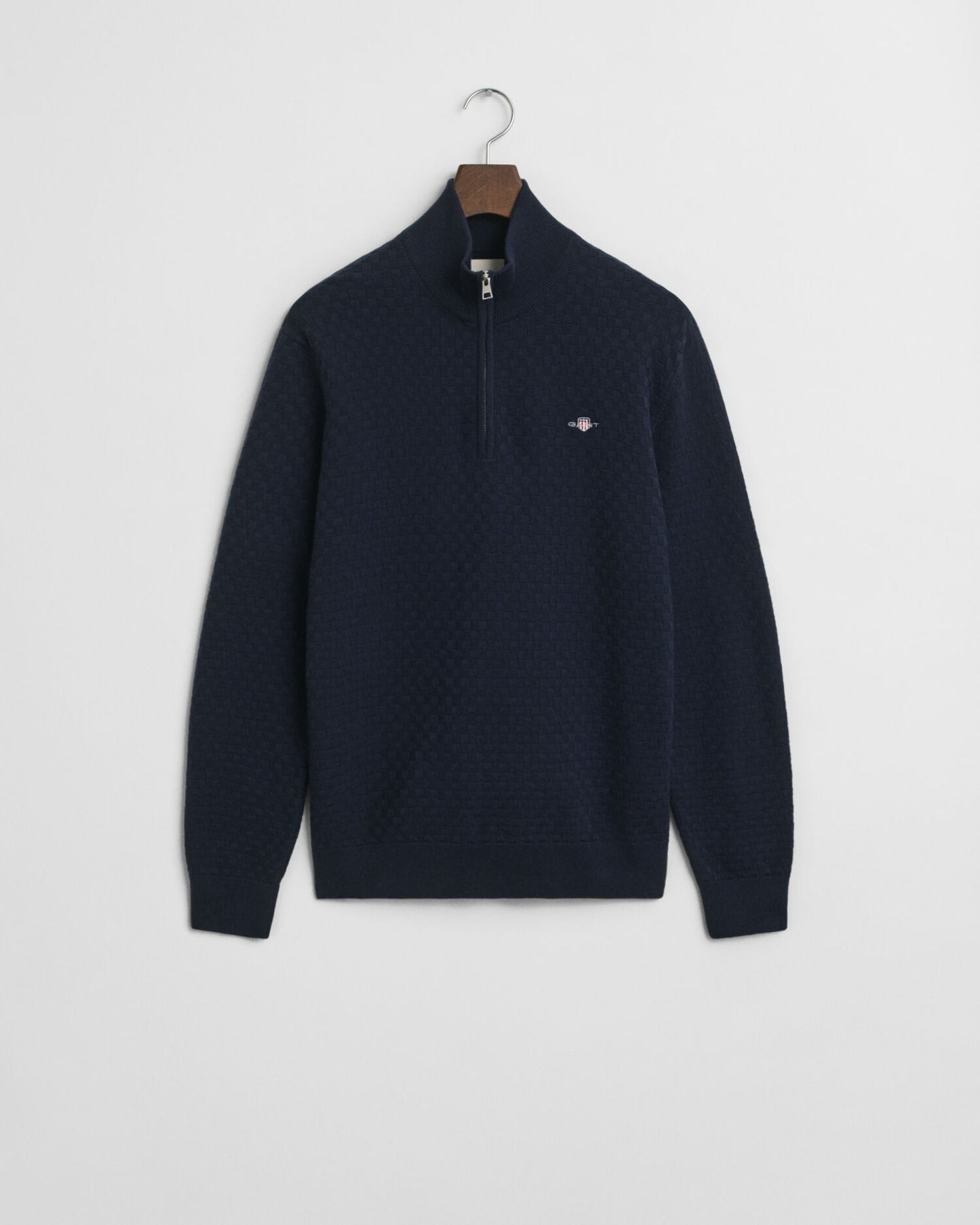 Halb-Zip-Pullover mit Mikrotextur