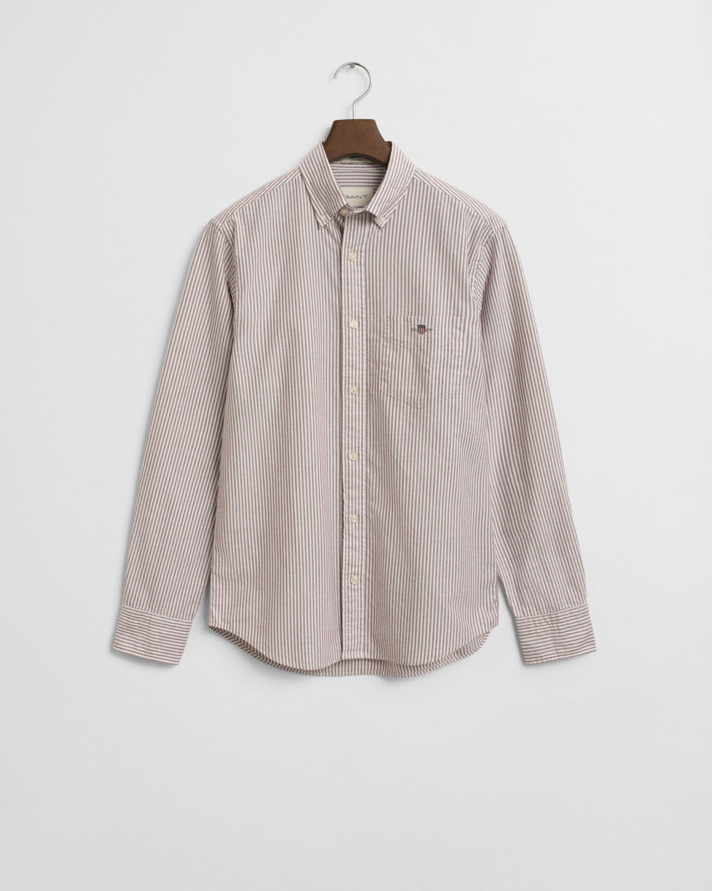 Chemise Oxford classique à rayures banquier coupe droite