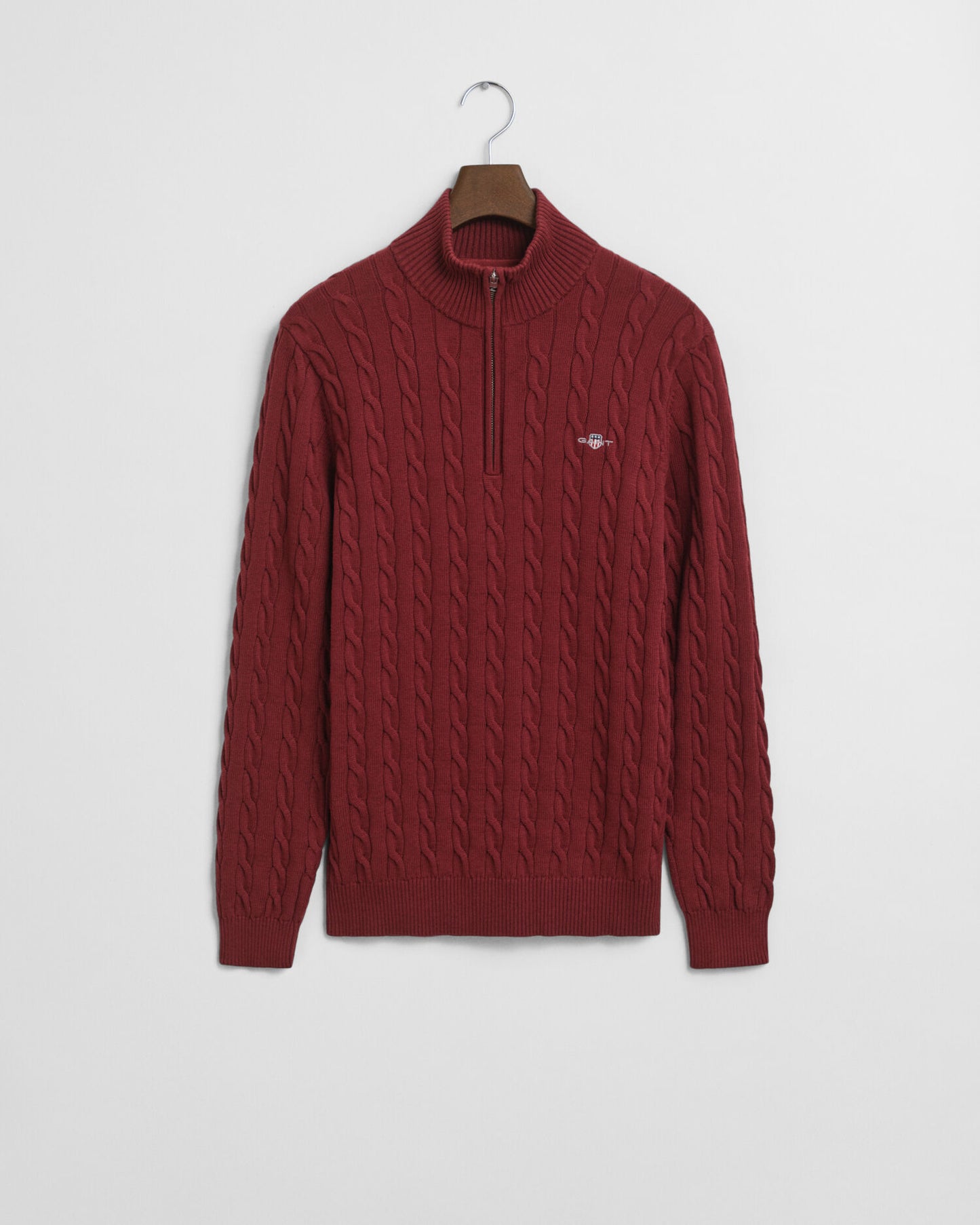 Pull demi-zippé en coton torsadé