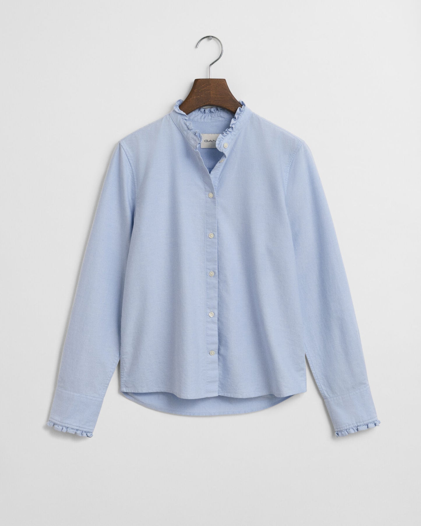 Klassische Oxford-Rüschenbluse
