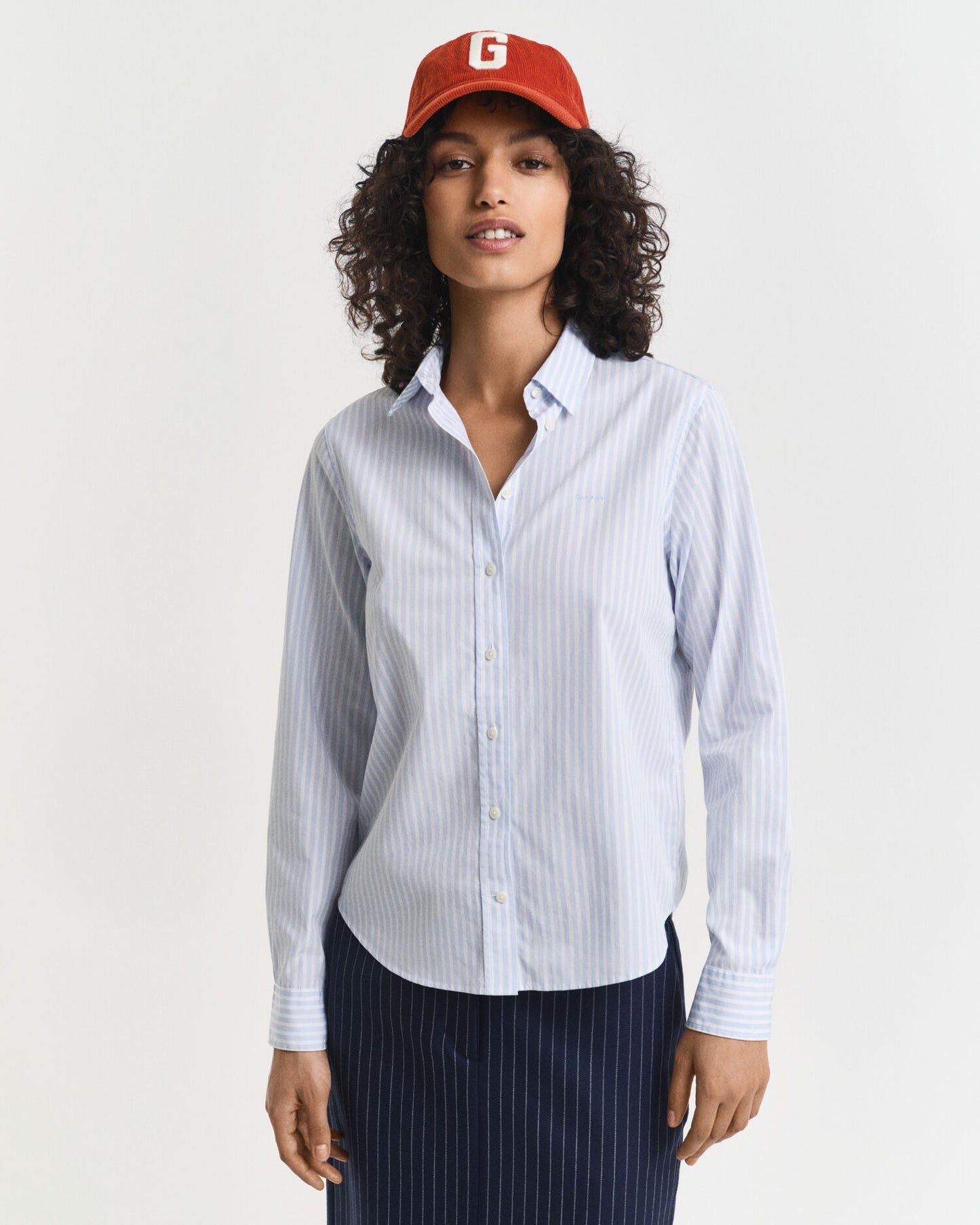 Chemise Popeline Rayée Classique Coupe Droite