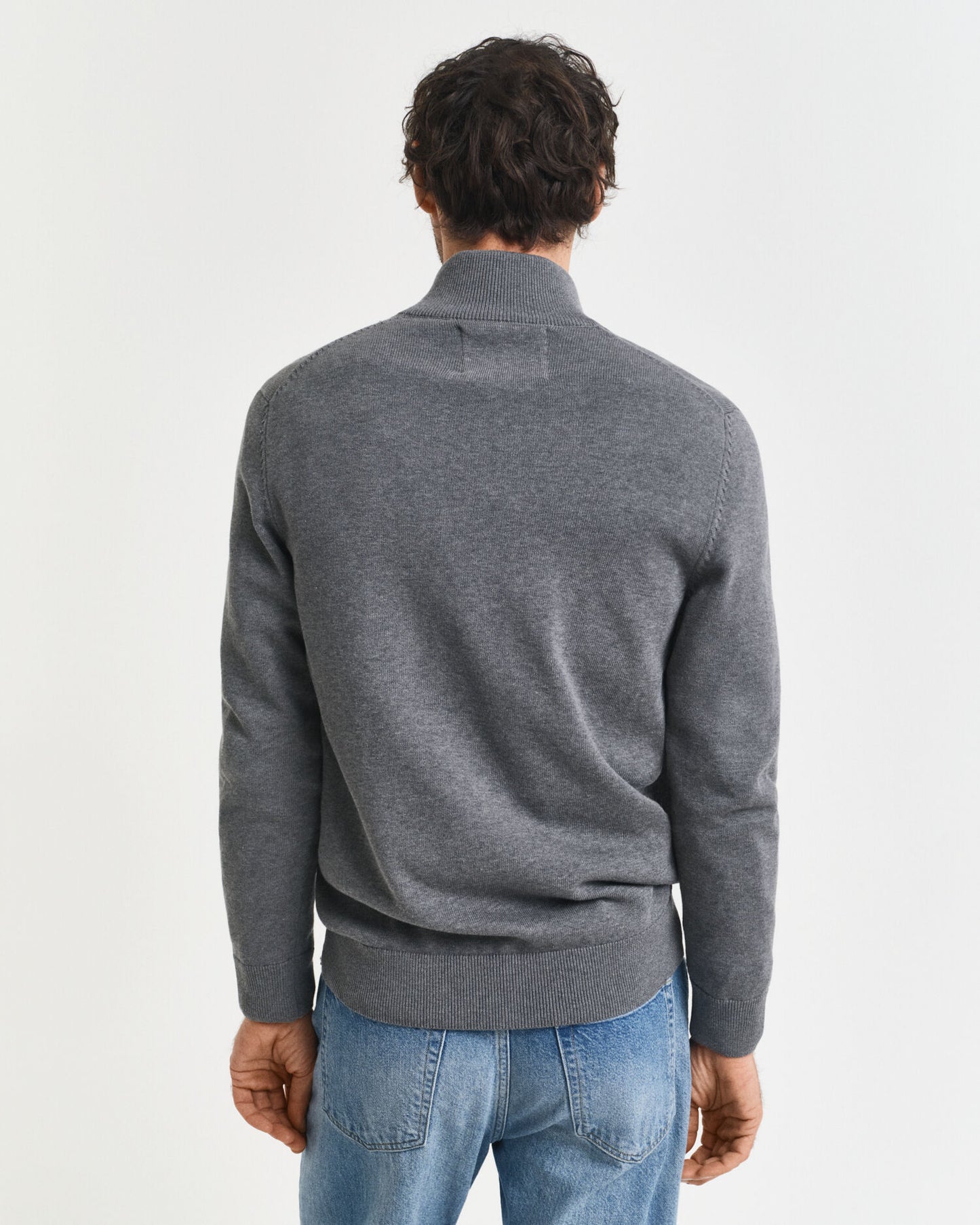 Legere Baumwoll-Strickjacke mit Reißverschluss