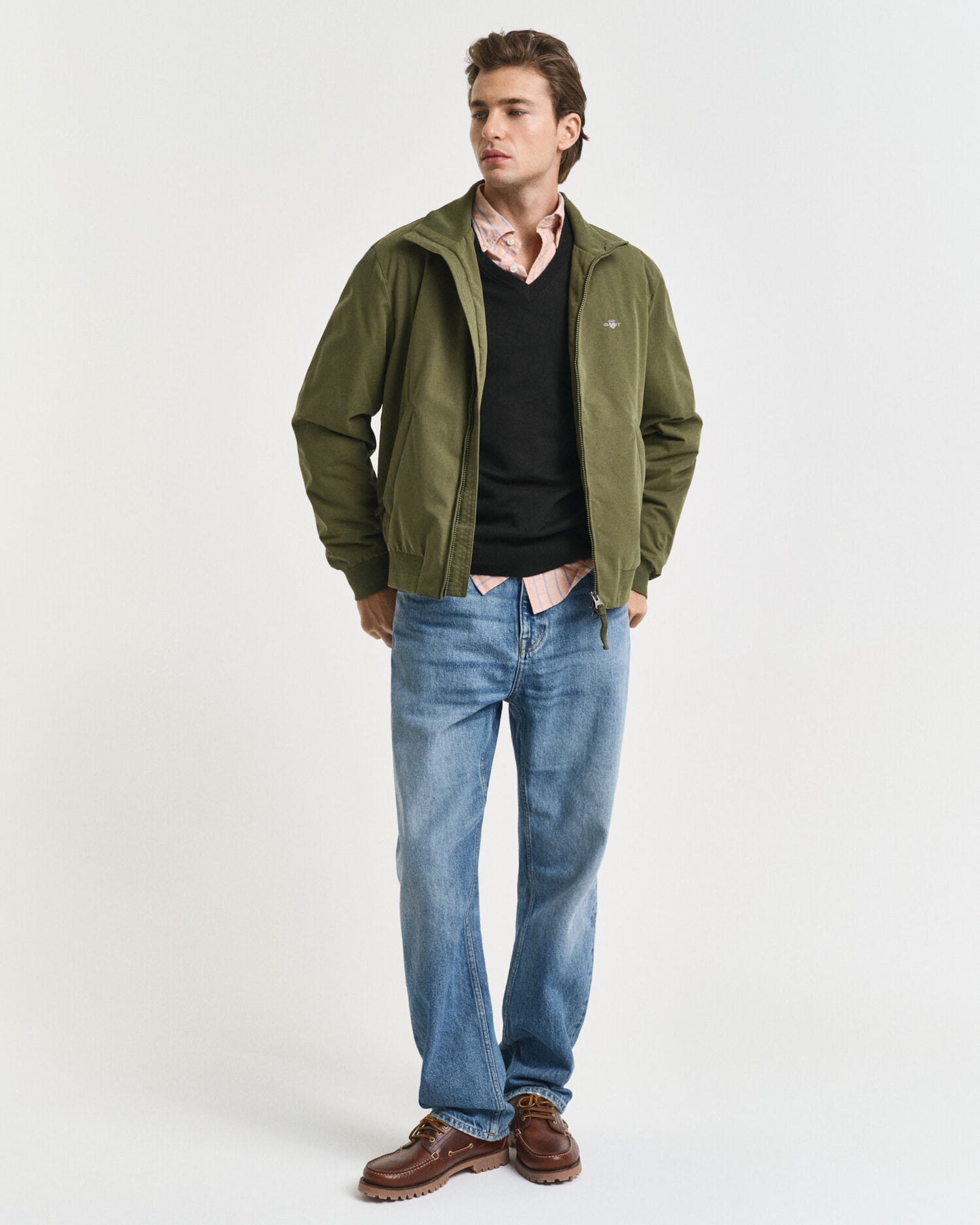 Klassischer Baumwoll-V-Pullover