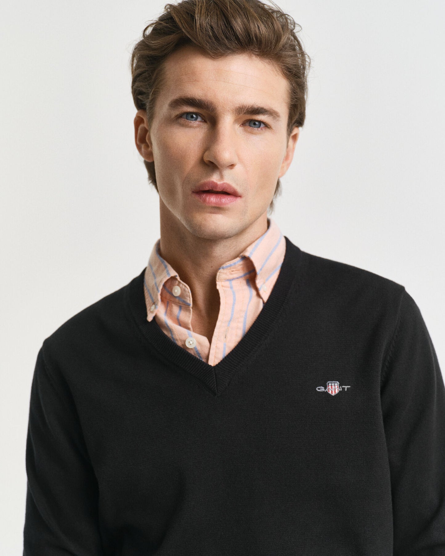 Klassischer Baumwoll-V-Pullover