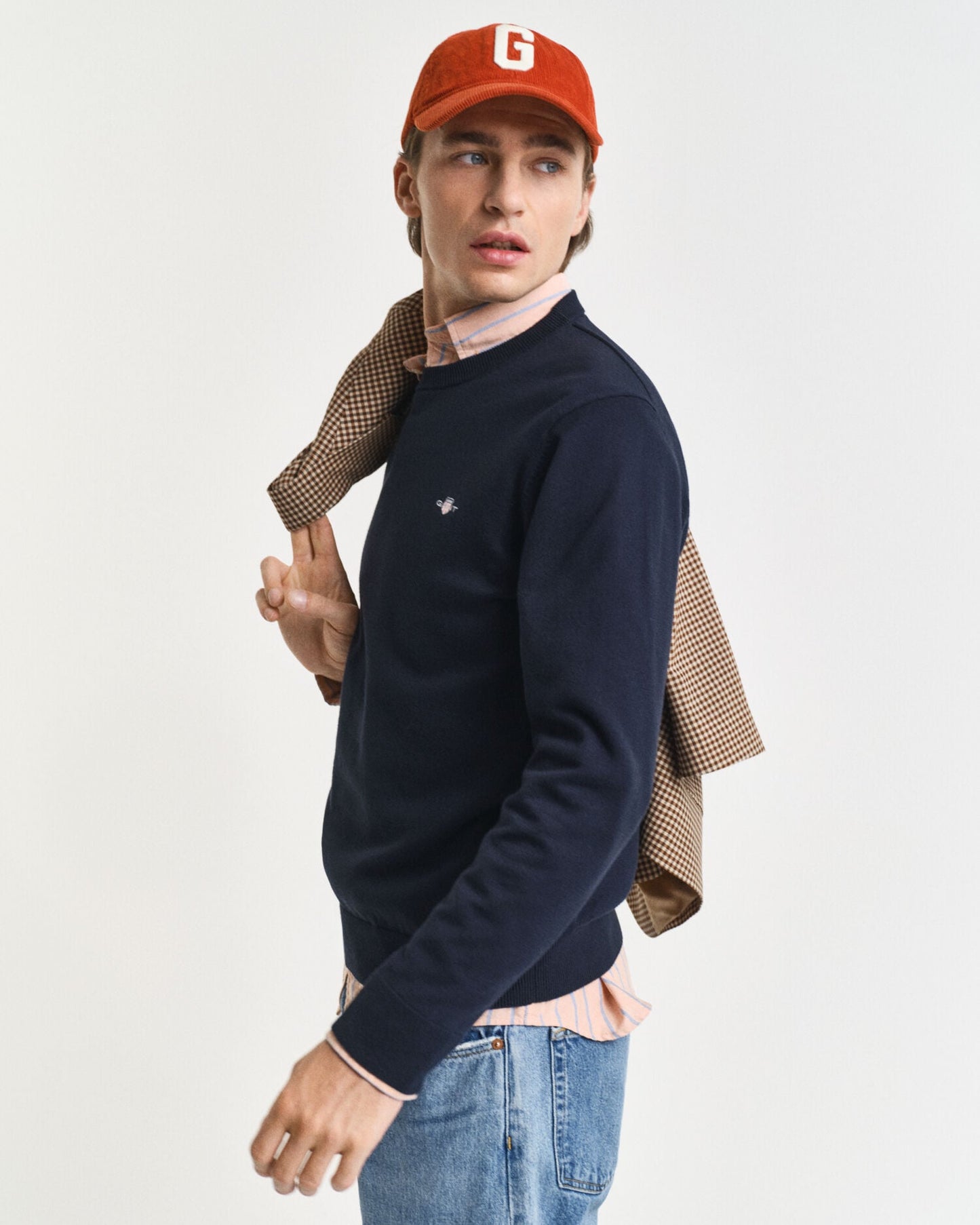Klassischer Pullover mit Rundhalsausschnitt aus Baumwolle