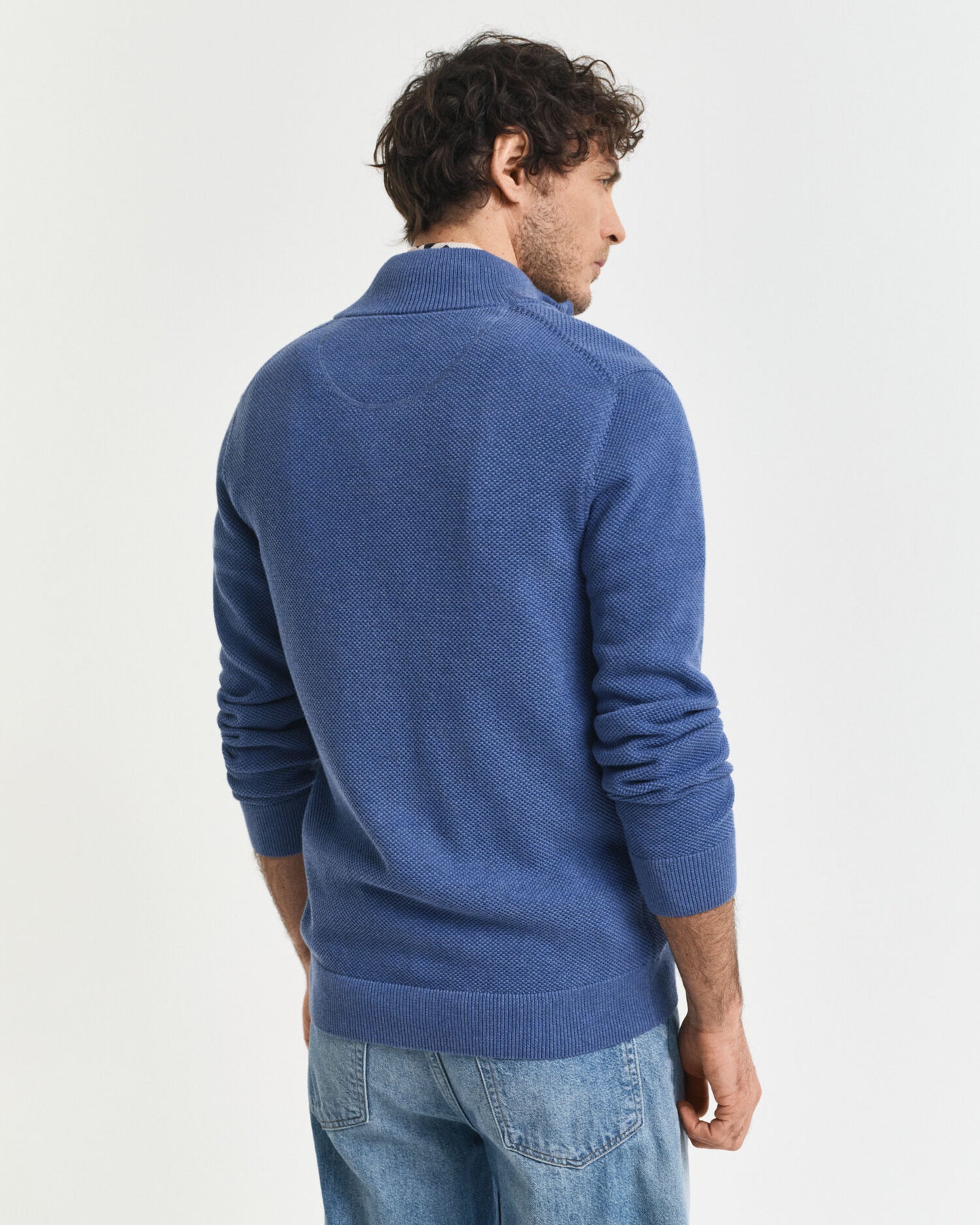 Cardigan en piqué de coton zippé