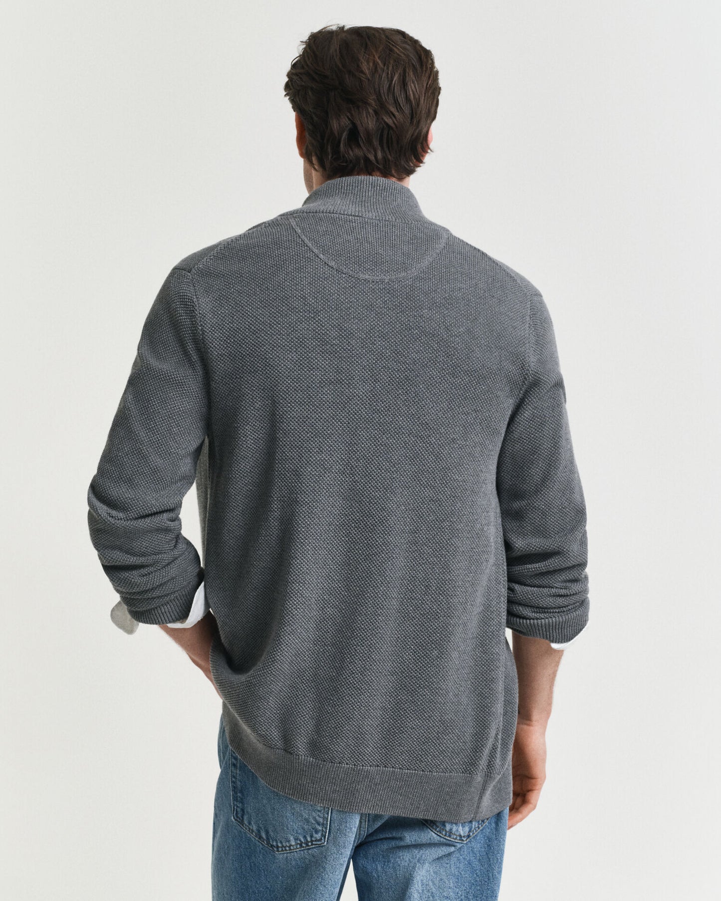 Gilet zippé en piqué de coton