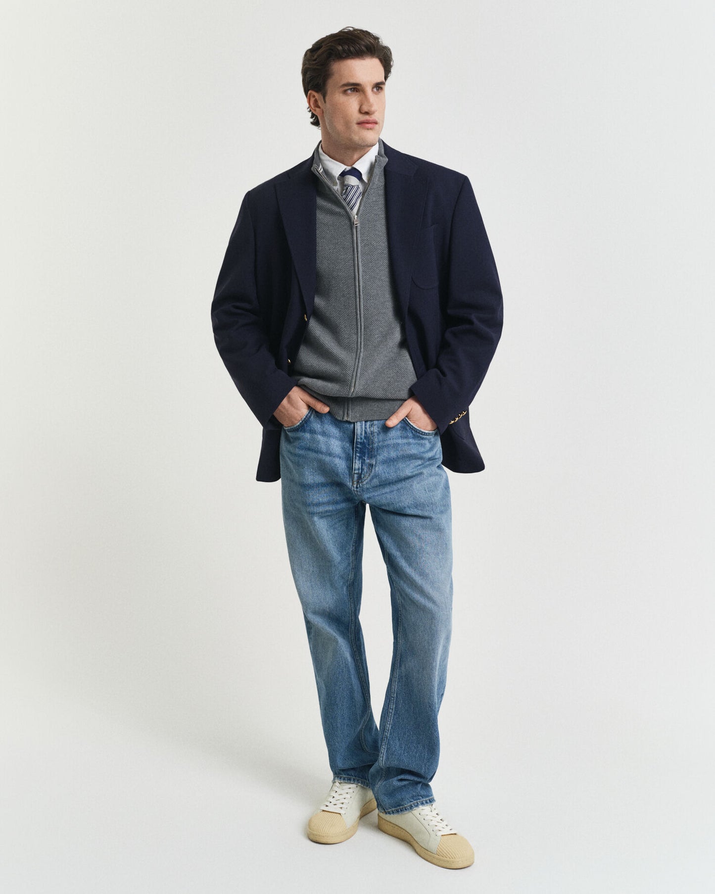 Gilet zippé en piqué de coton