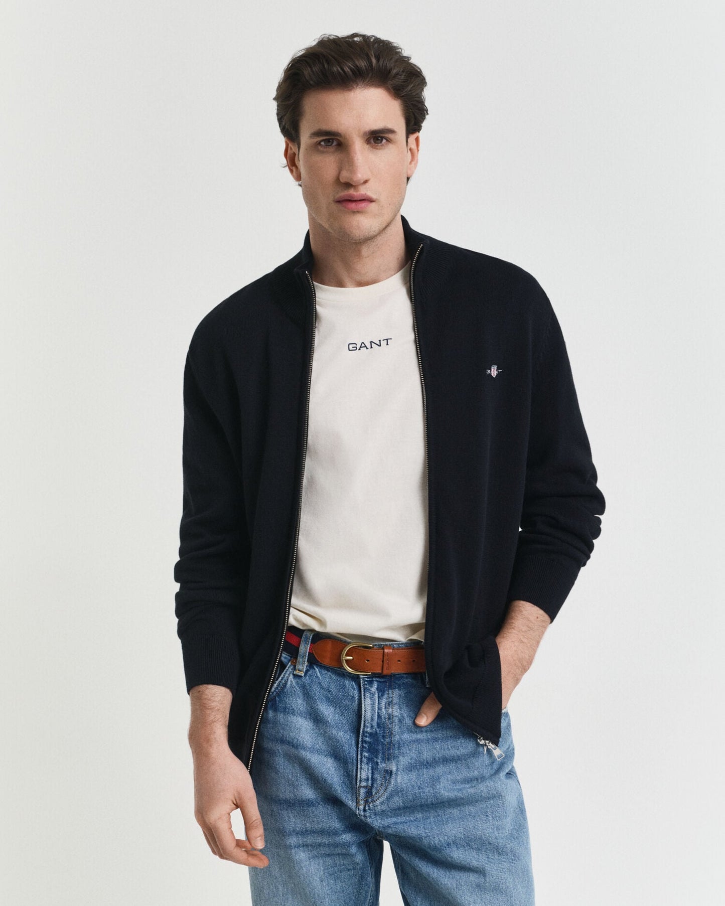 Gilet zippé en coton décontracté