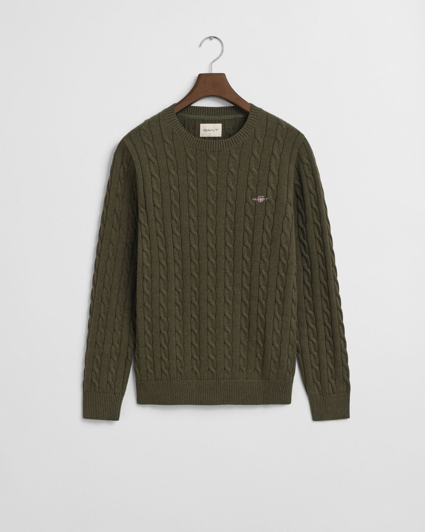 Pullover mit Rundhalsausschnitt aus Baumwolle mit Zopfmuster