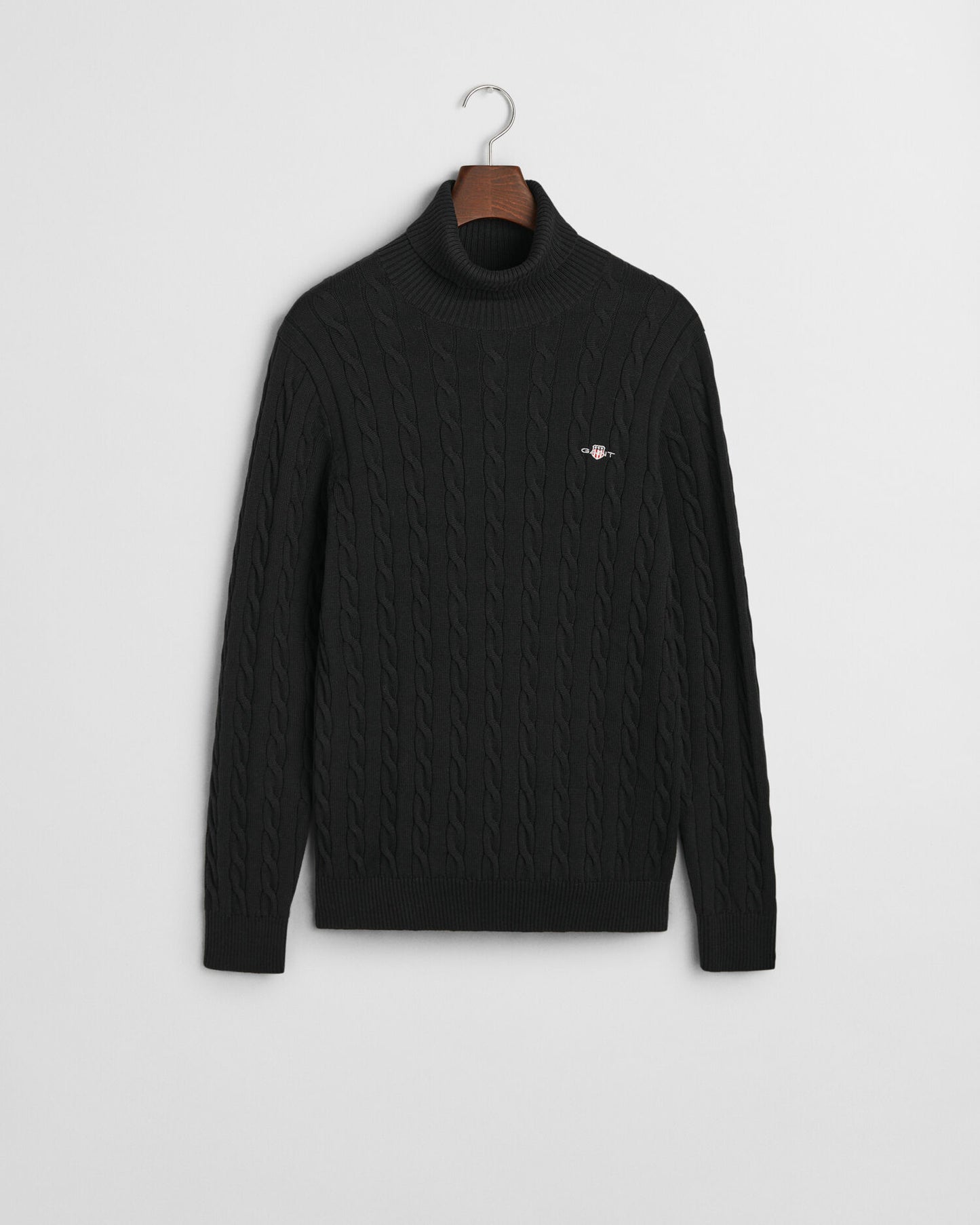 Cotton Cable Knit Turtleneck Sweater