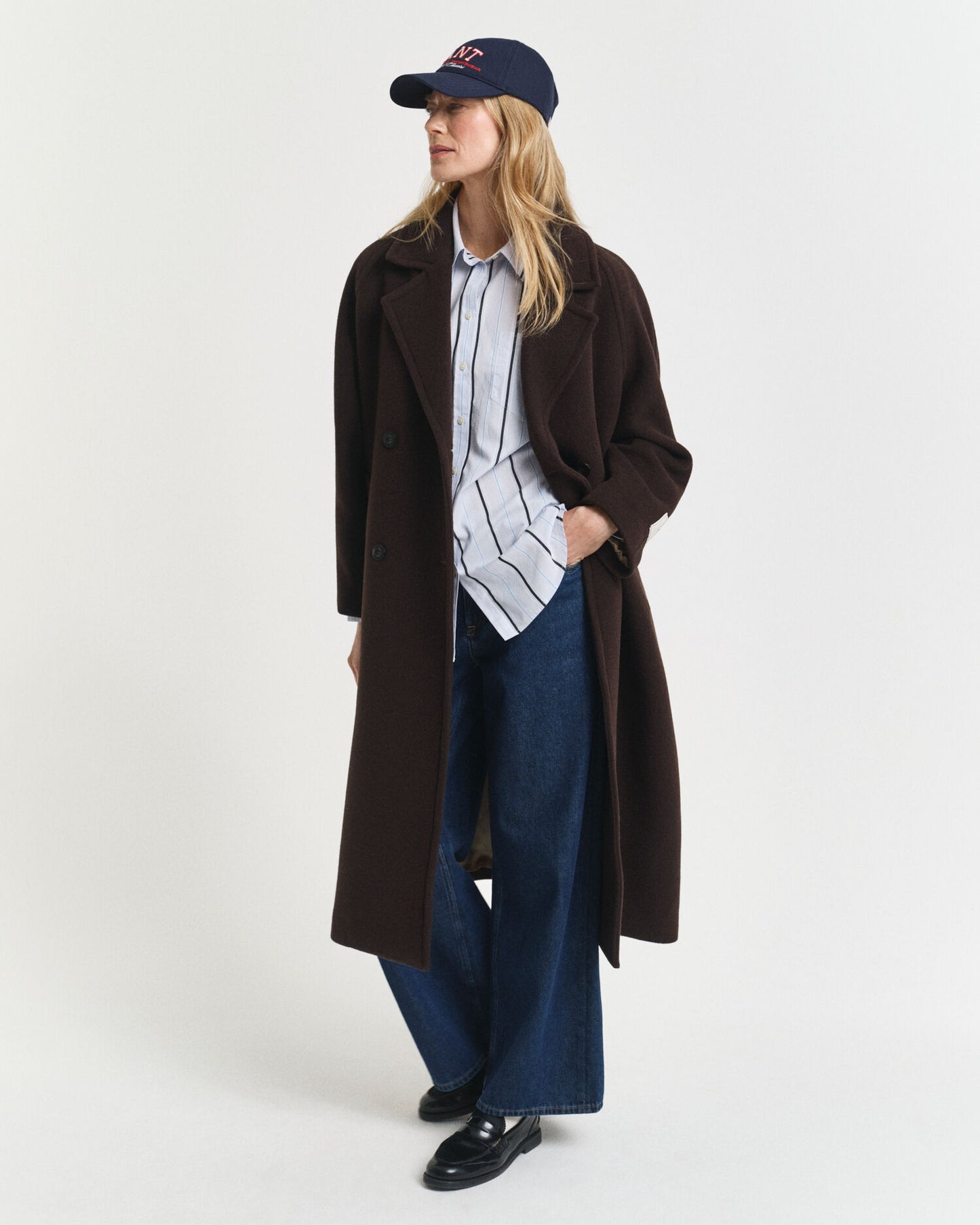 Relaxed Fit Klassisches Gestreiftes Popelinehemd