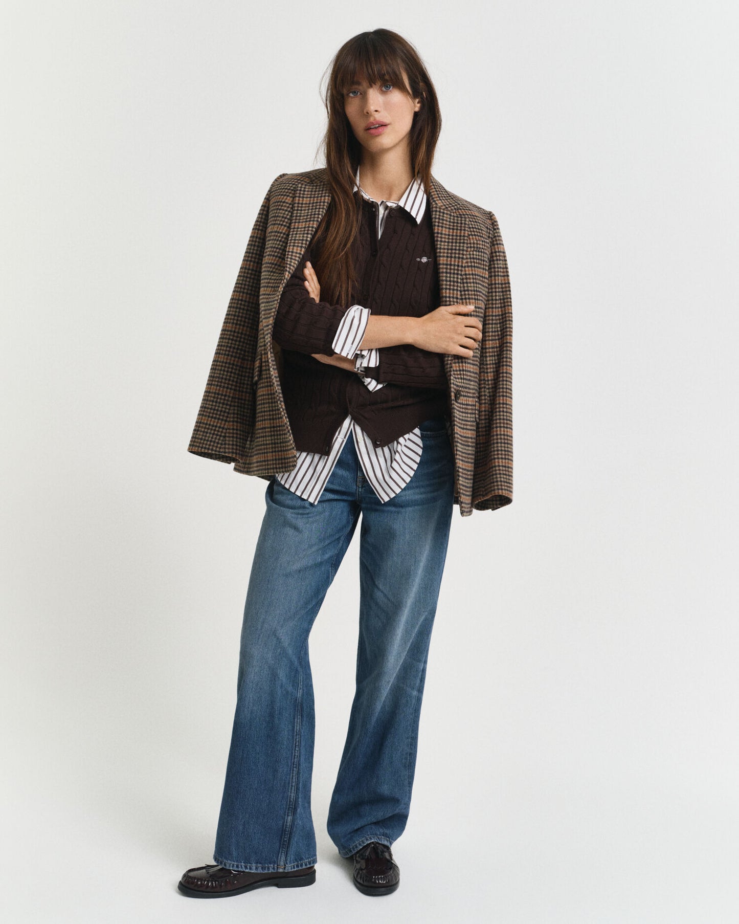 Cardigan en maille torsadée de coton stretch