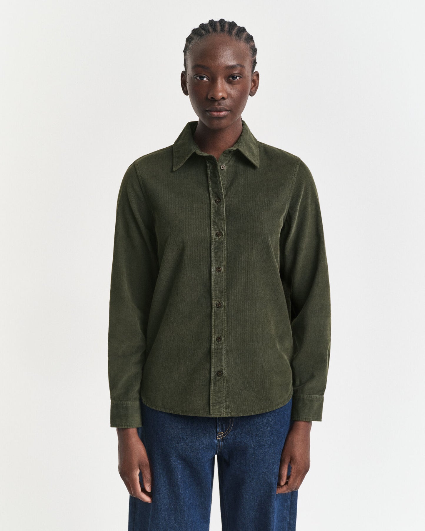 Chemise en velours côtelé coupe regular