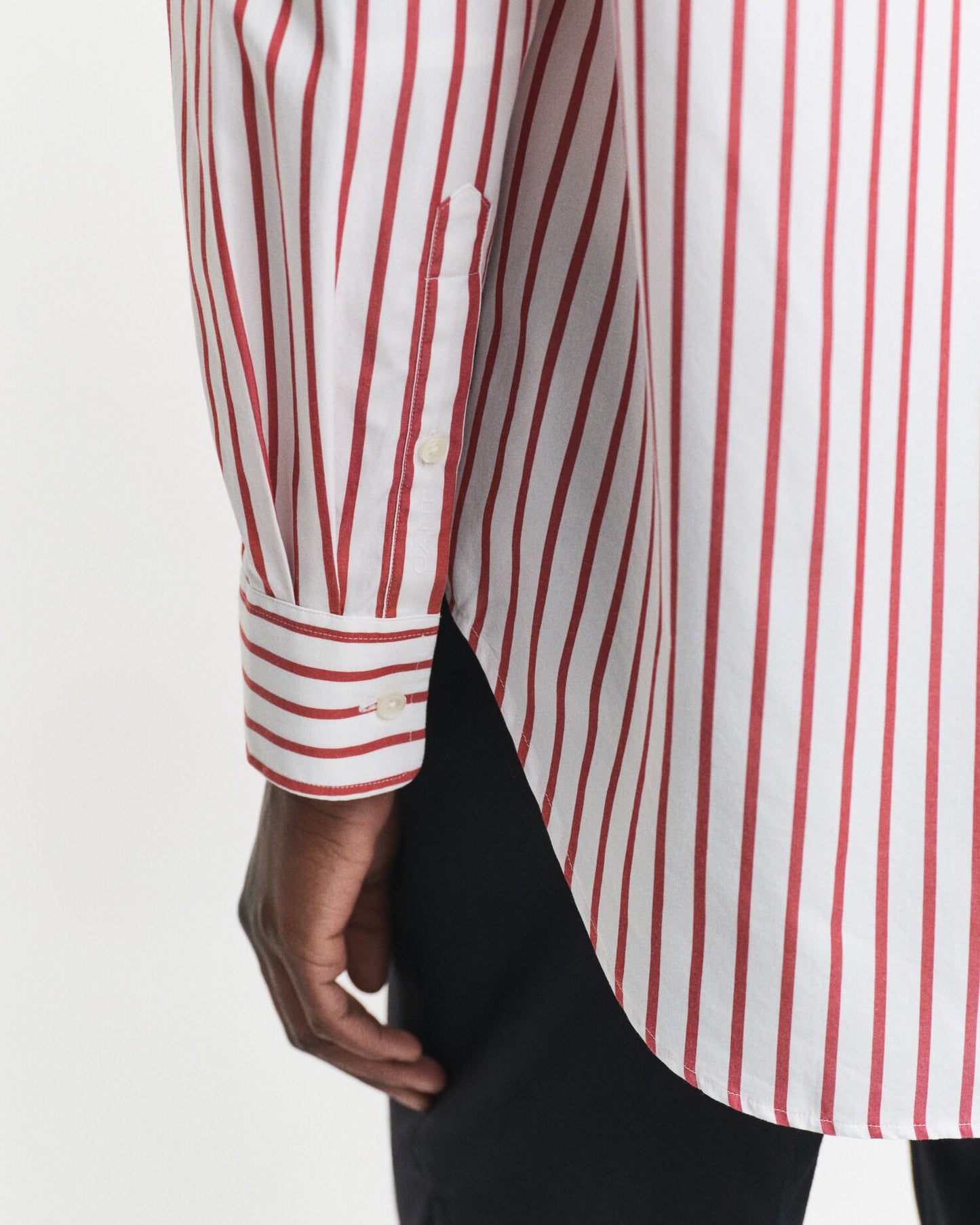 Chemise classique en popeline rayée coupe décontractée