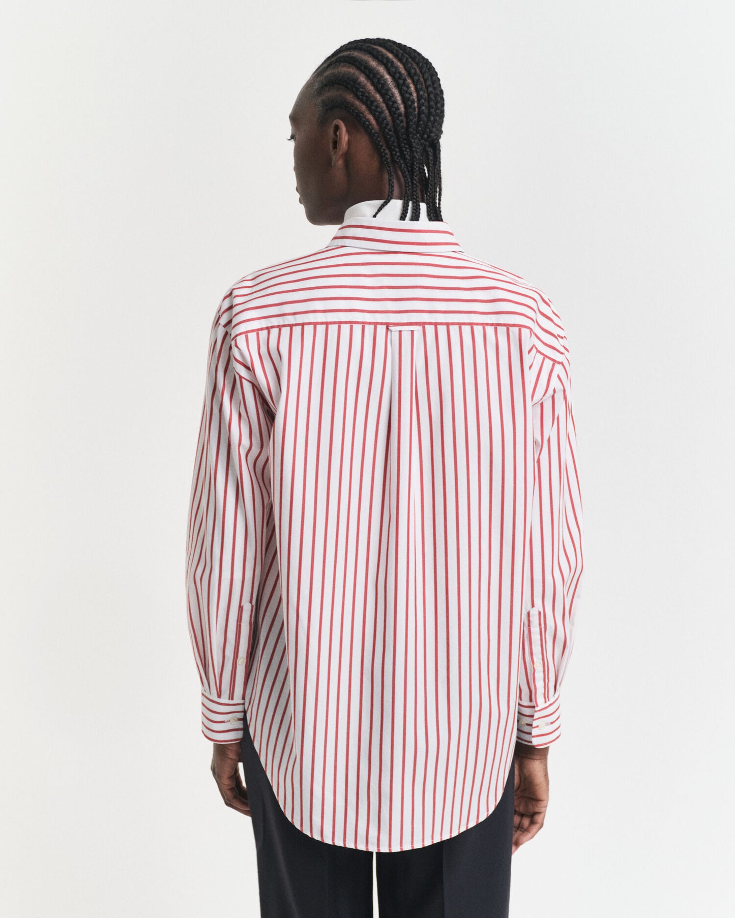 Chemise classique en popeline rayée coupe décontractée