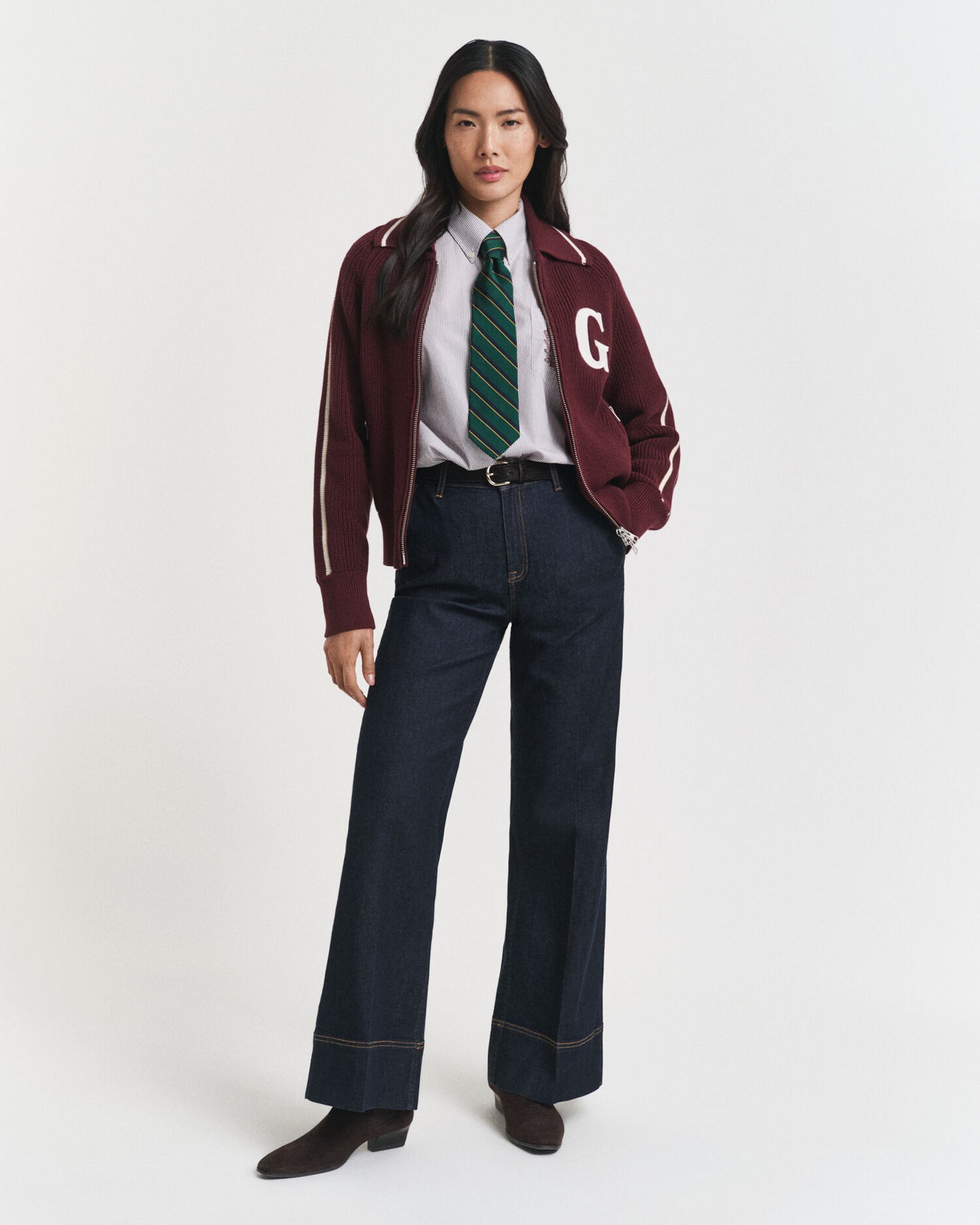 Cardigan zippé universitaire