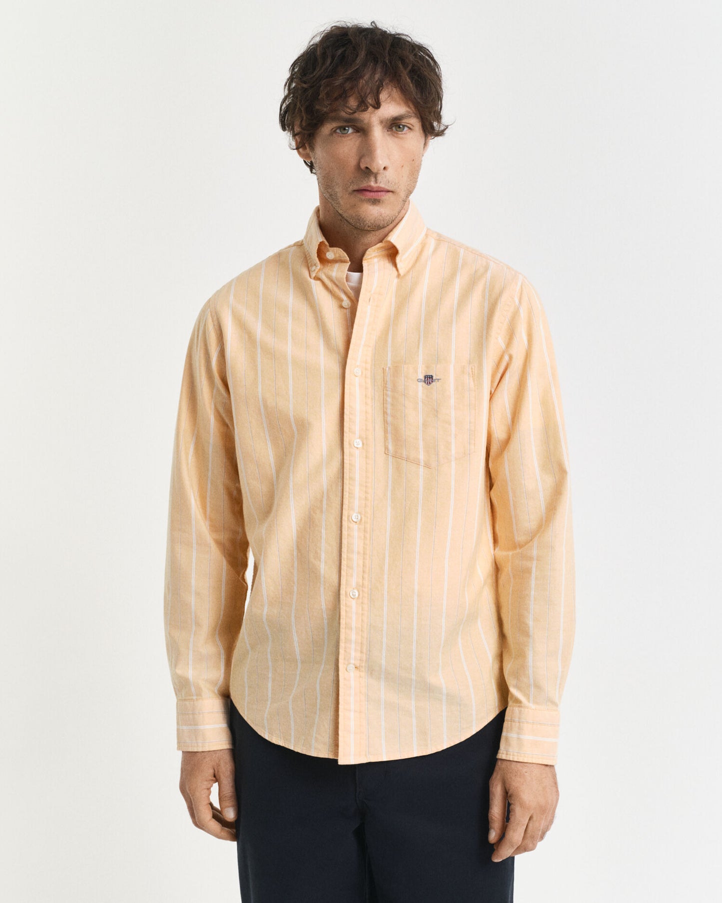 Regular Fit gestreiftes klassisches Oxford-Hemd