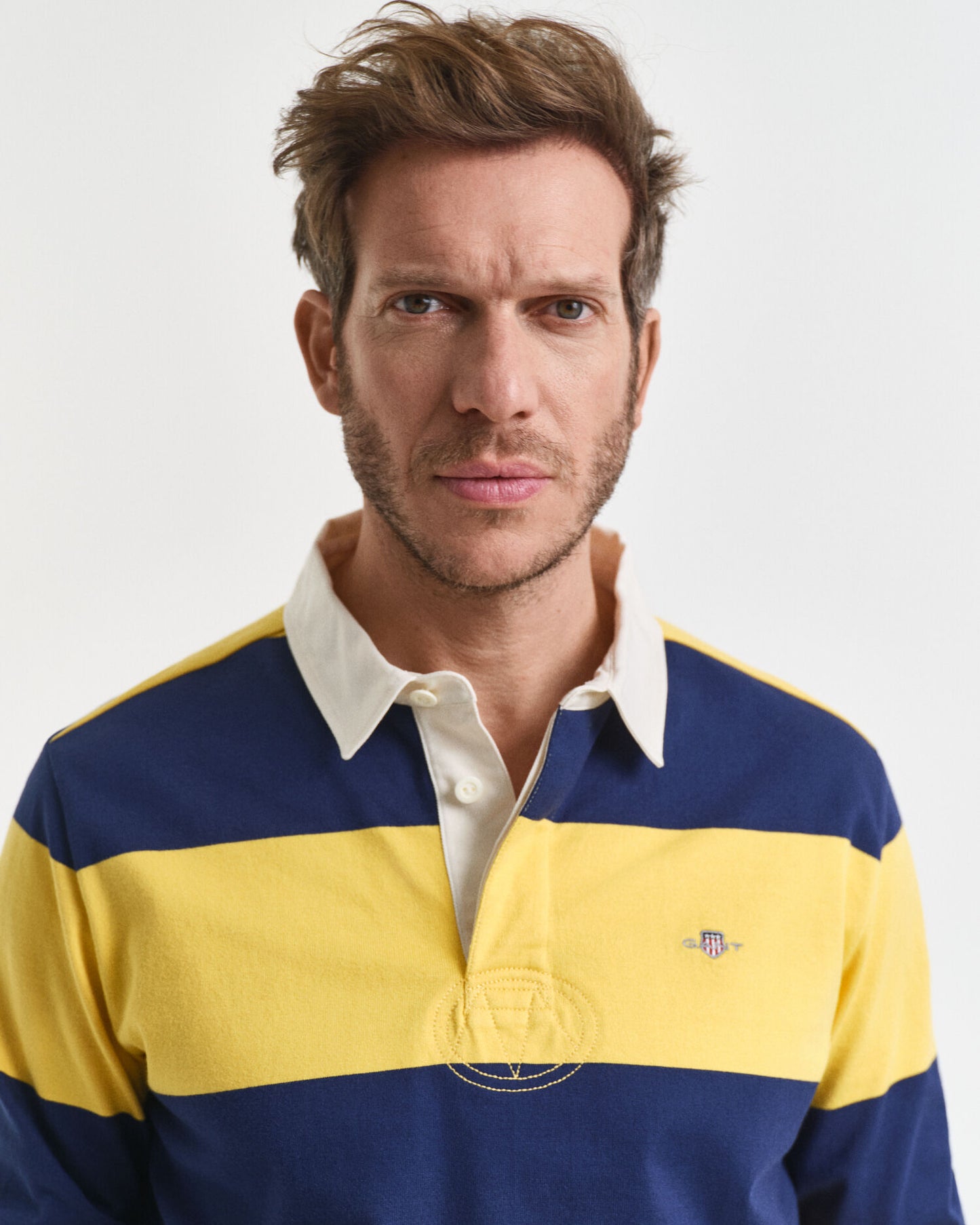 Blockgestreiftes schweres Rugbyshirt