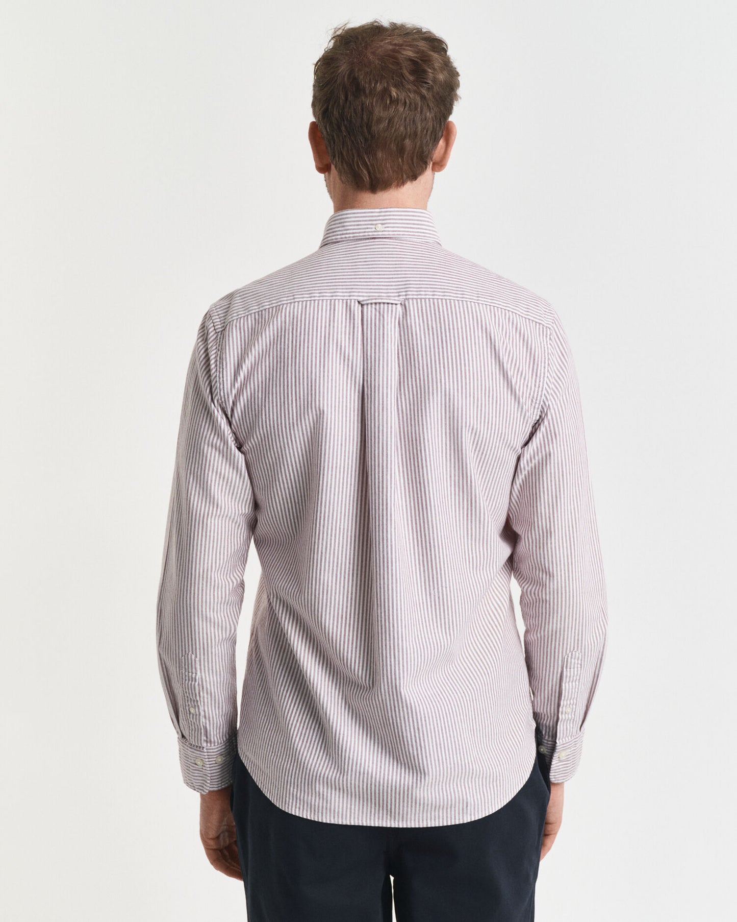 Chemise Oxford classique à rayures banquier coupe droite