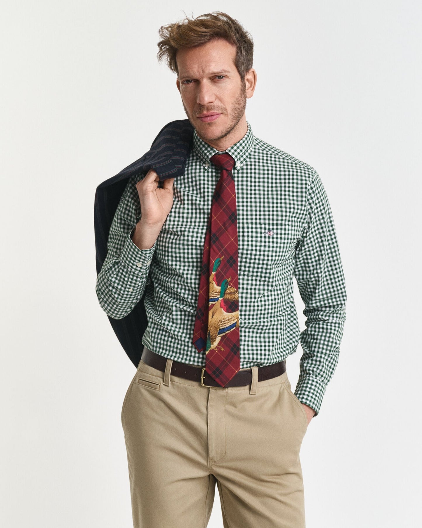 Regular Fit Klassisches Gingham Popelinehemd