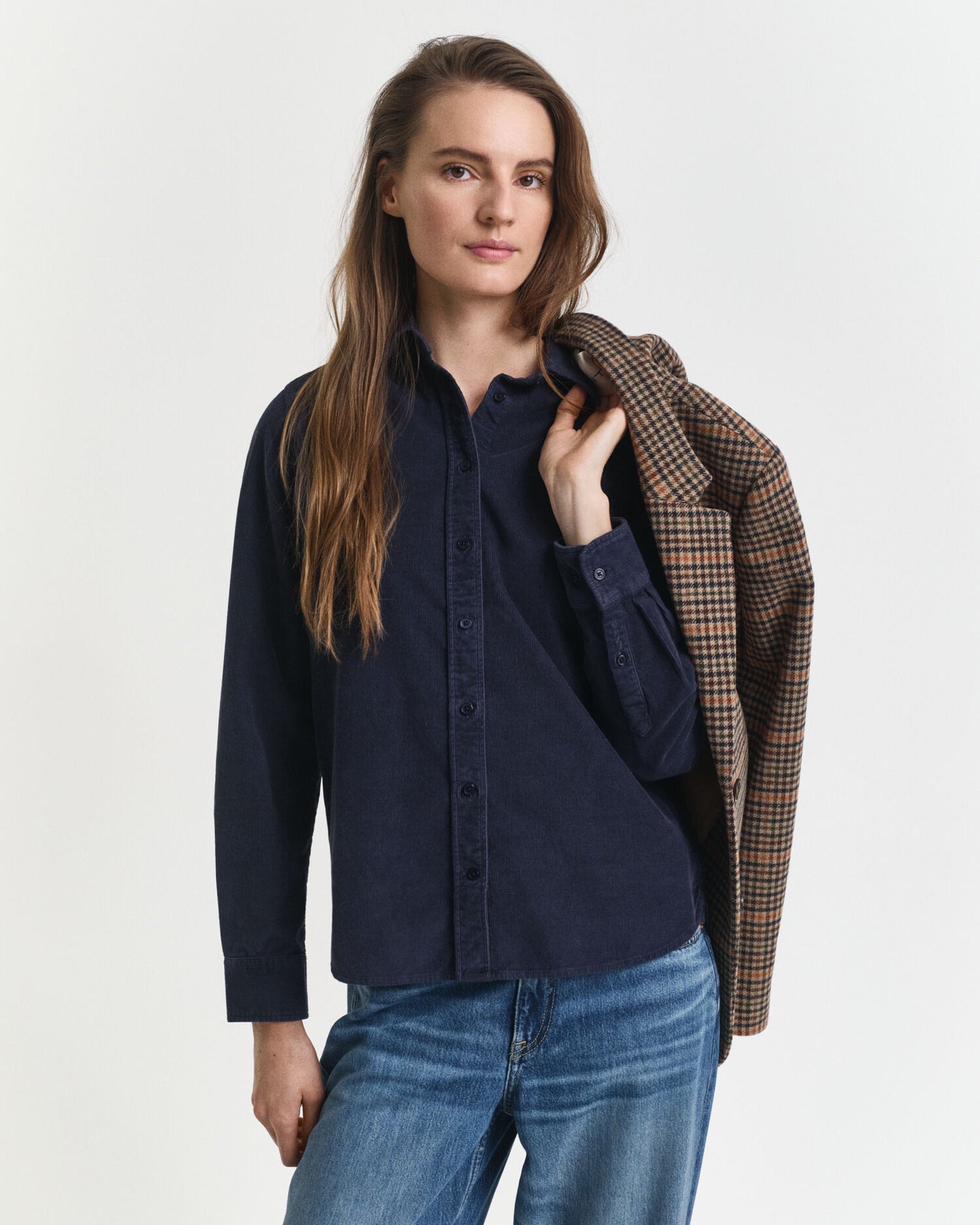 Chemise en velours côtelé coupe regular