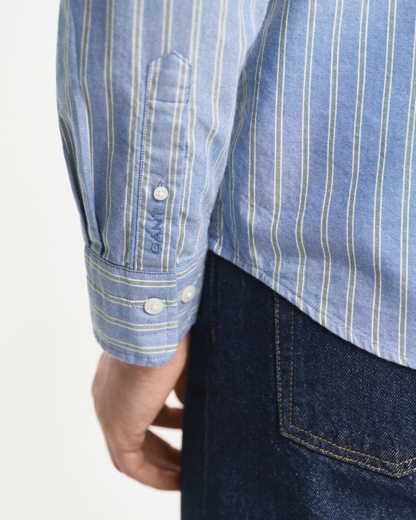 Regular Fit Gestreiftes Oxford-Hemd mit Archivmuster