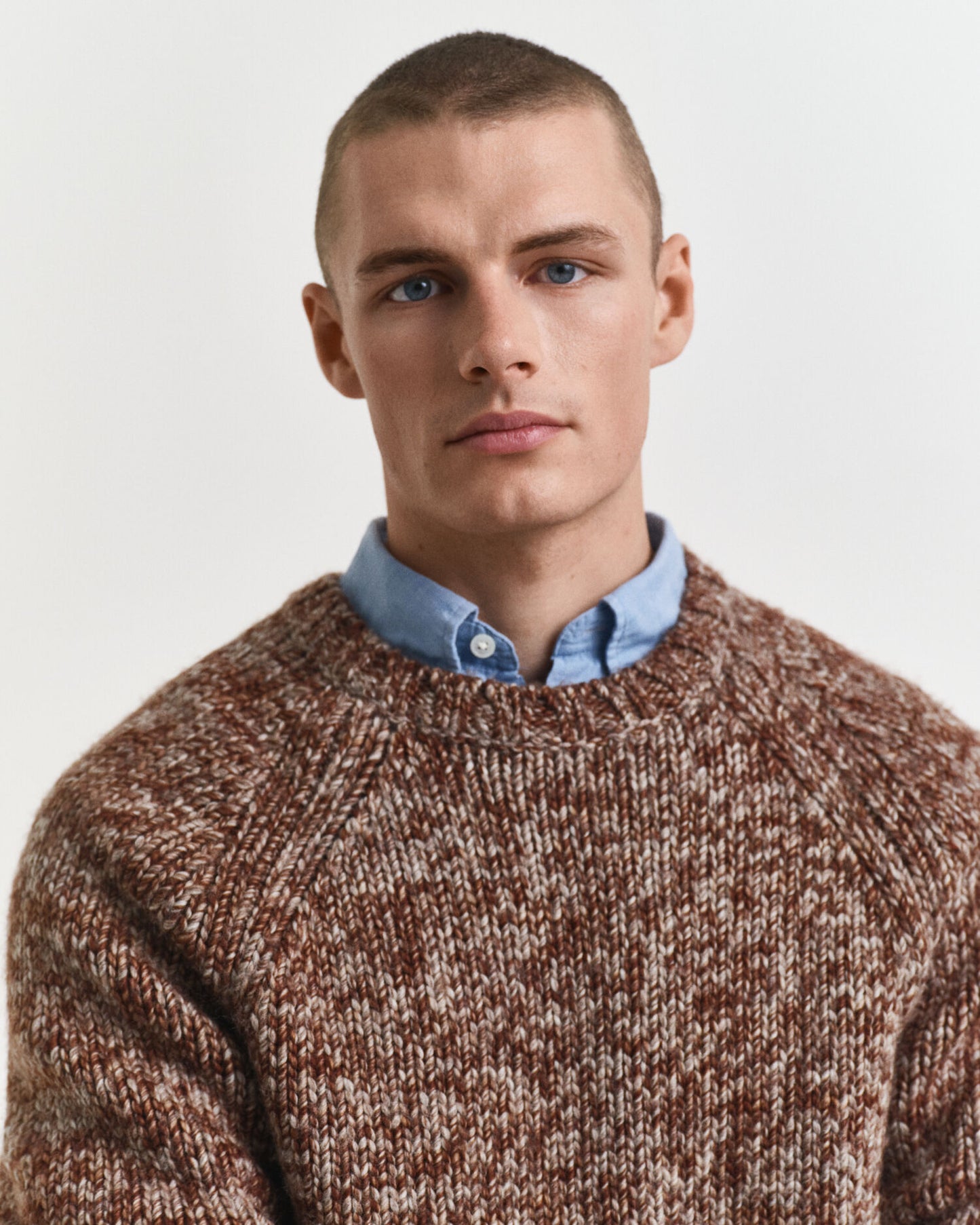 Meliertes Crewneck-Sweatshirt aus Wolle