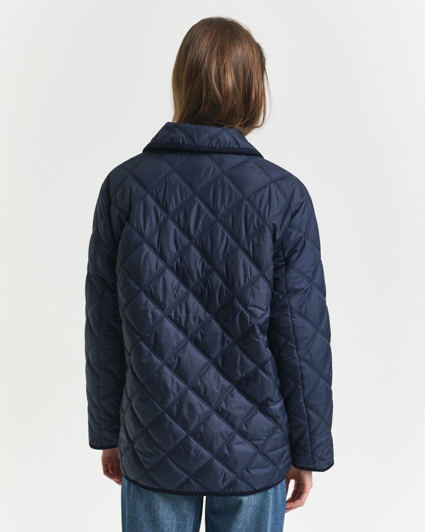 Veste matelassée à finitions en velours côtelé