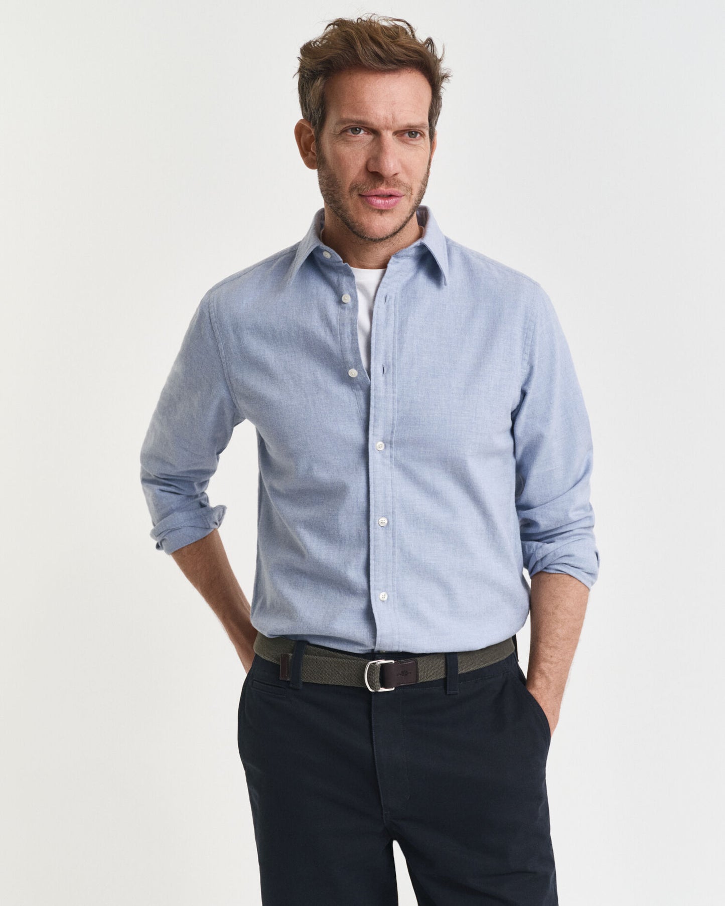 Chemise en flanelle chinée coupe droite