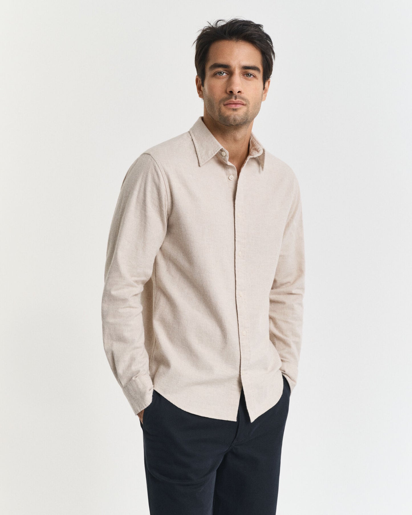 Chemise en flanelle chinée coupe droite