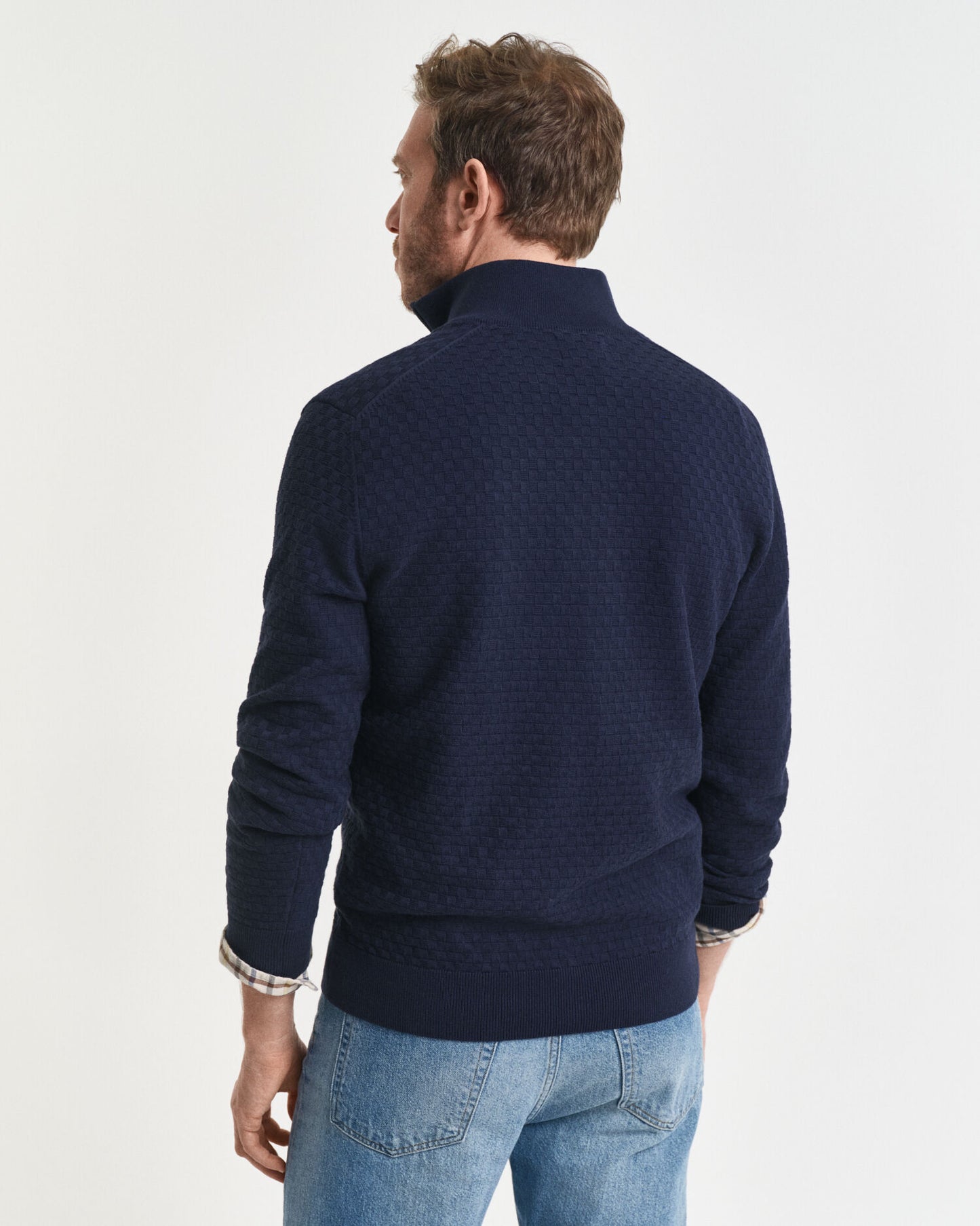 Halb-Zip-Pullover mit Mikrotextur