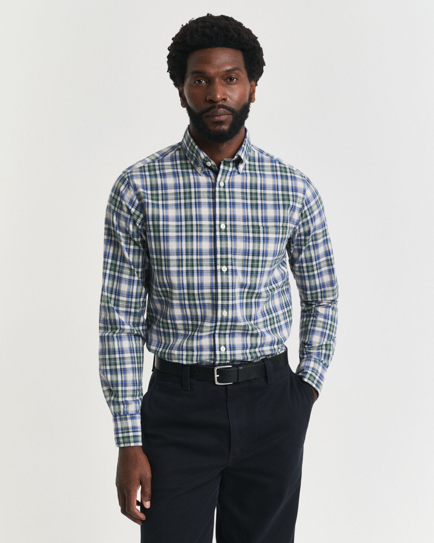 Regular Fit kariertes Archiv-Popelinehemd
