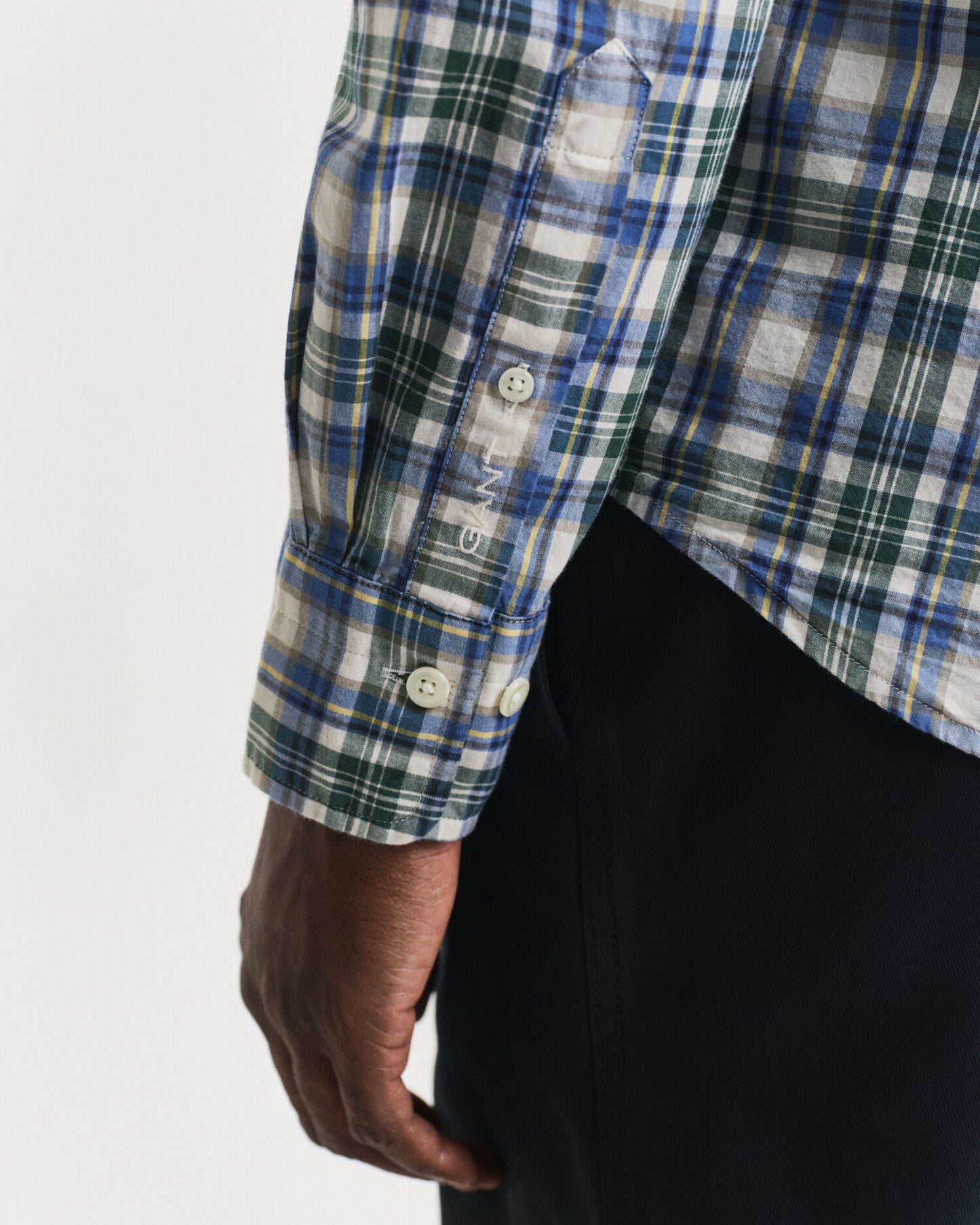 Regular Fit kariertes Archiv-Popelinehemd
