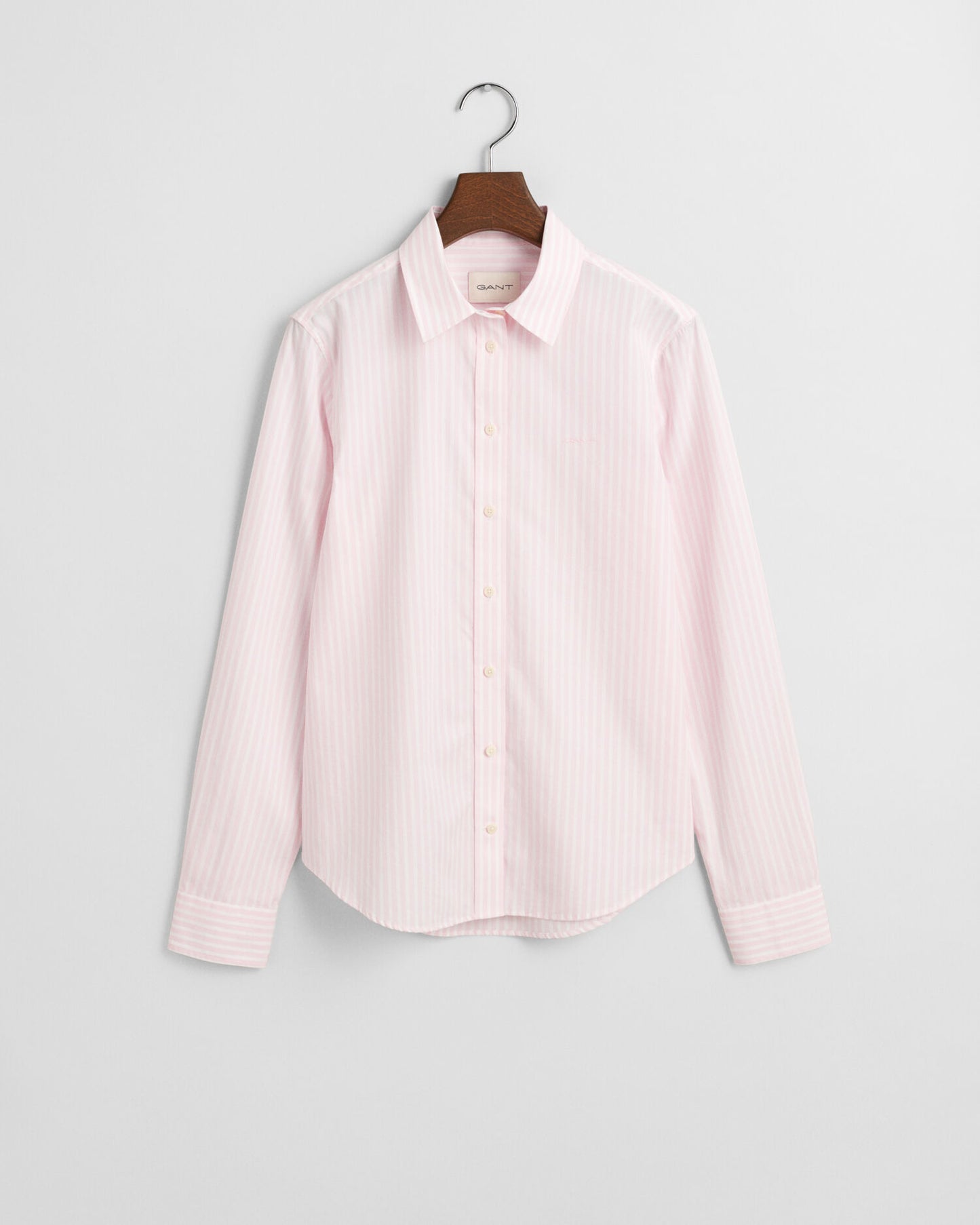 Chemise en popeline à rayures classiques coupe droite