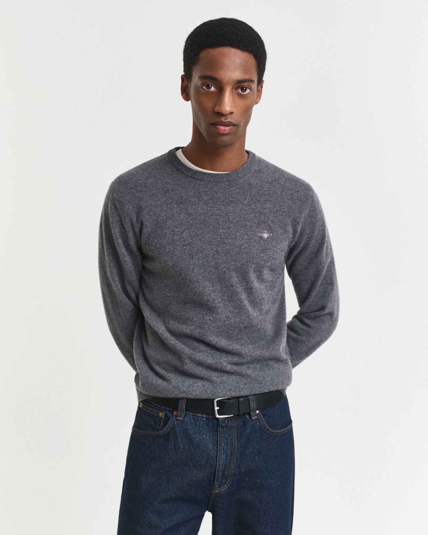 Pullover mit Rundhalsausschnitt aus superfeiner Lammwolle