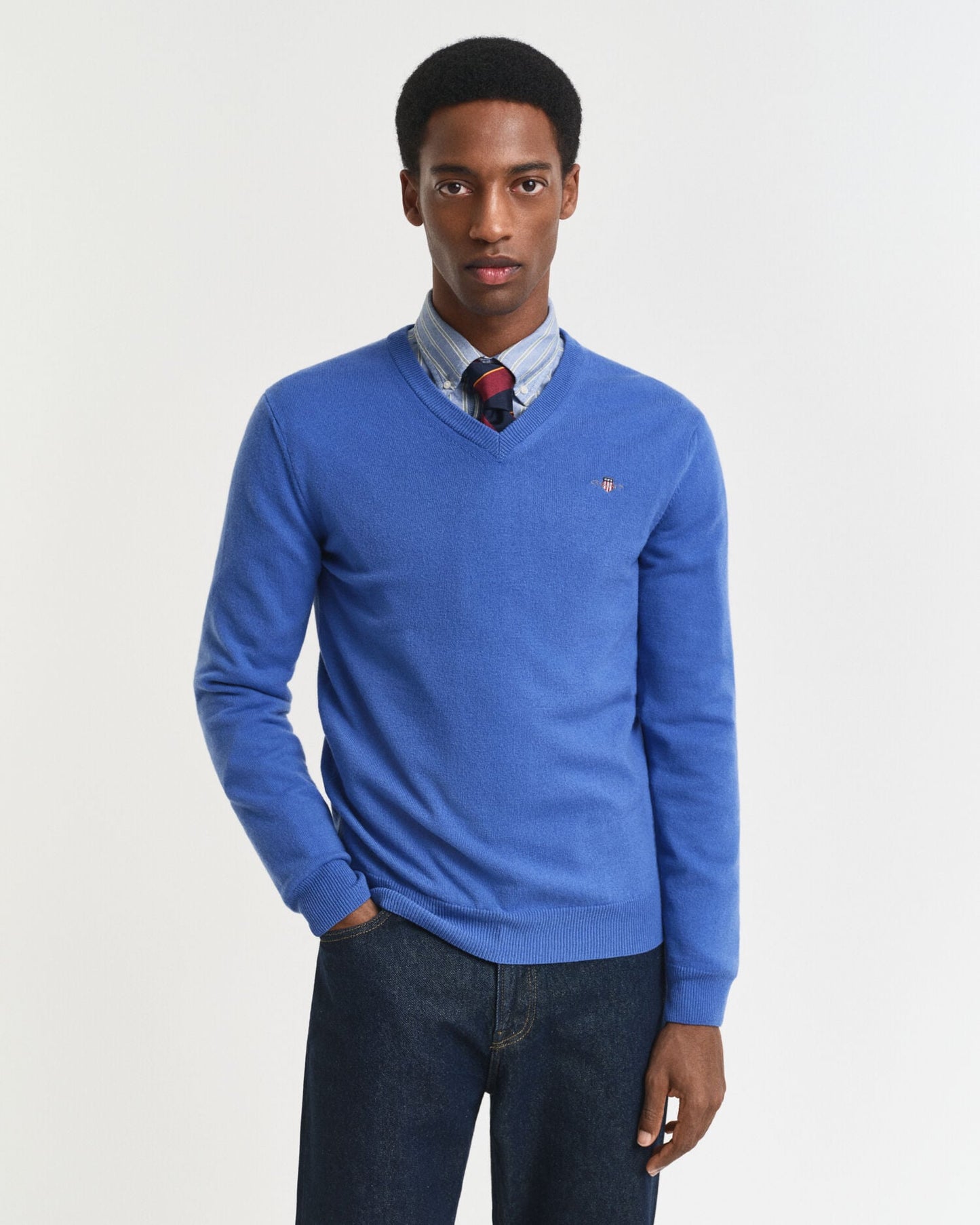 Feinste Lammwolle V-Ausschnitt Pullover