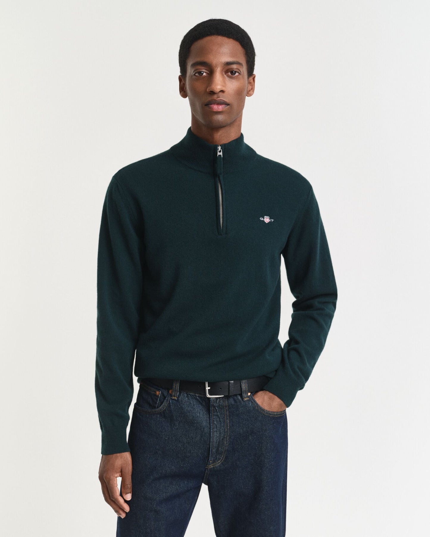 Feinste Lammwolle Half-Zip Pullover