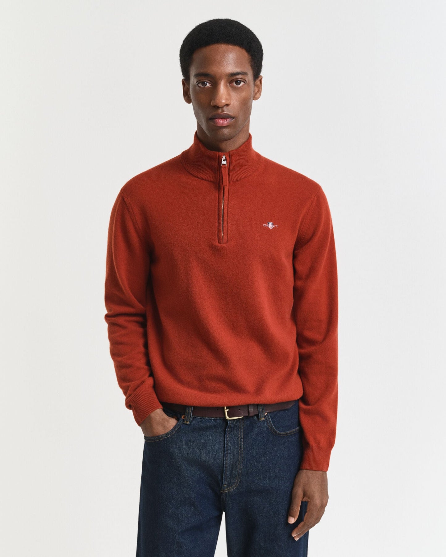 Feinste Lammwolle Half-Zip Pullover