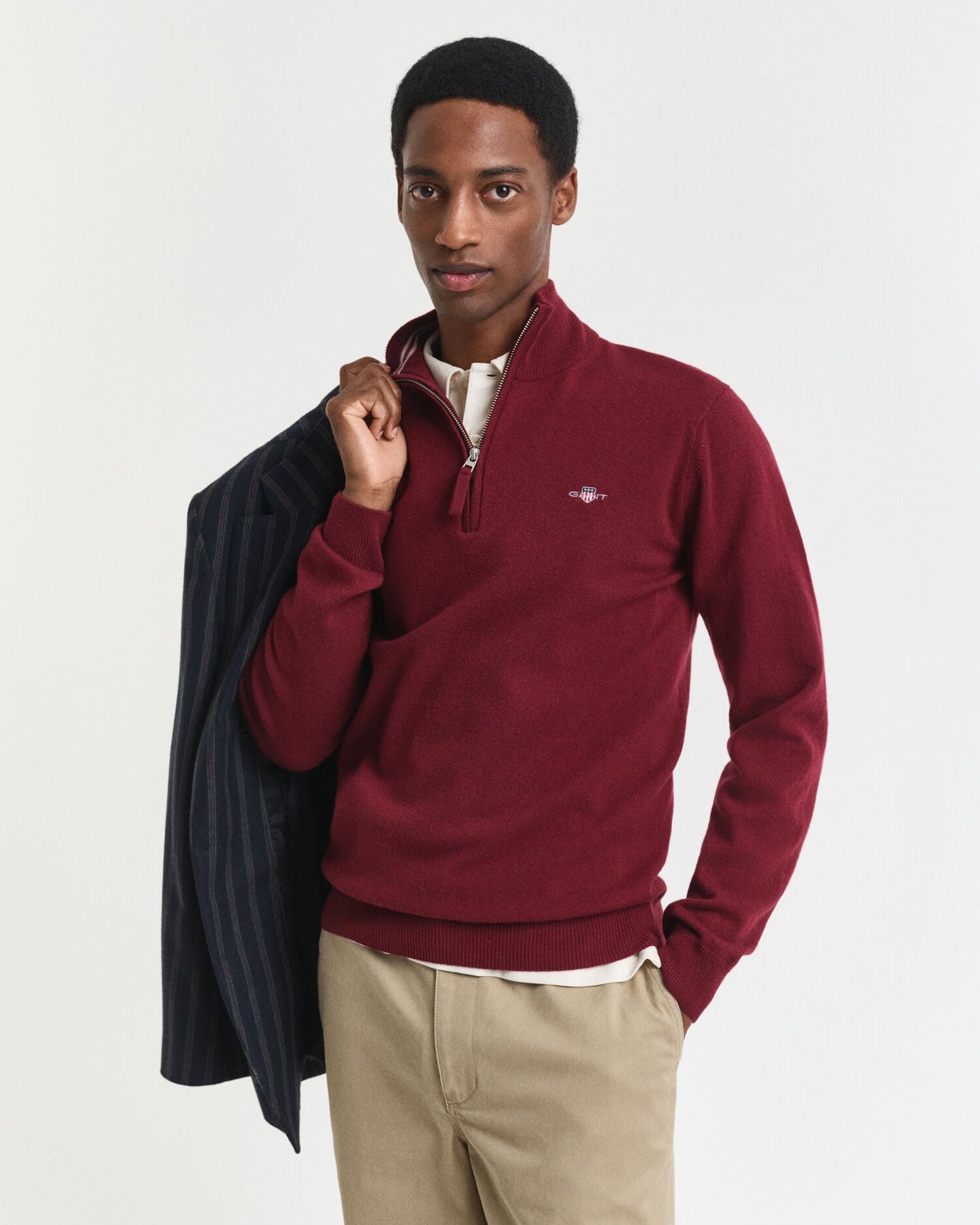 Feinste Lammwolle Half-Zip Pullover