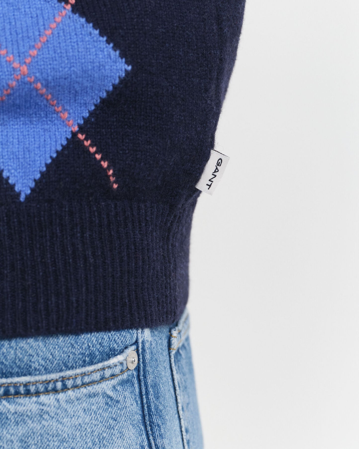 Argyle-Pullover mit Rundhalsausschnitt